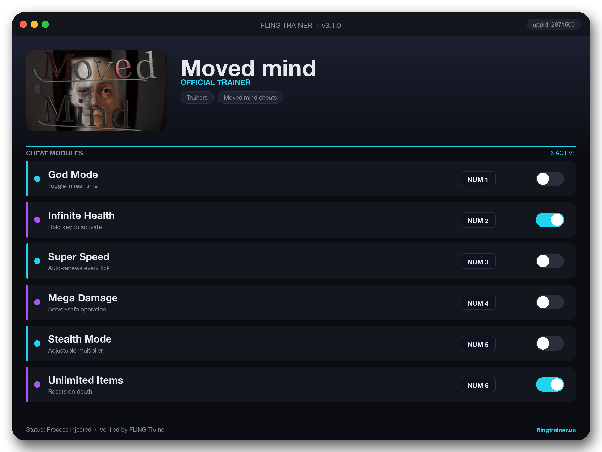 Moved mind Trainer interface