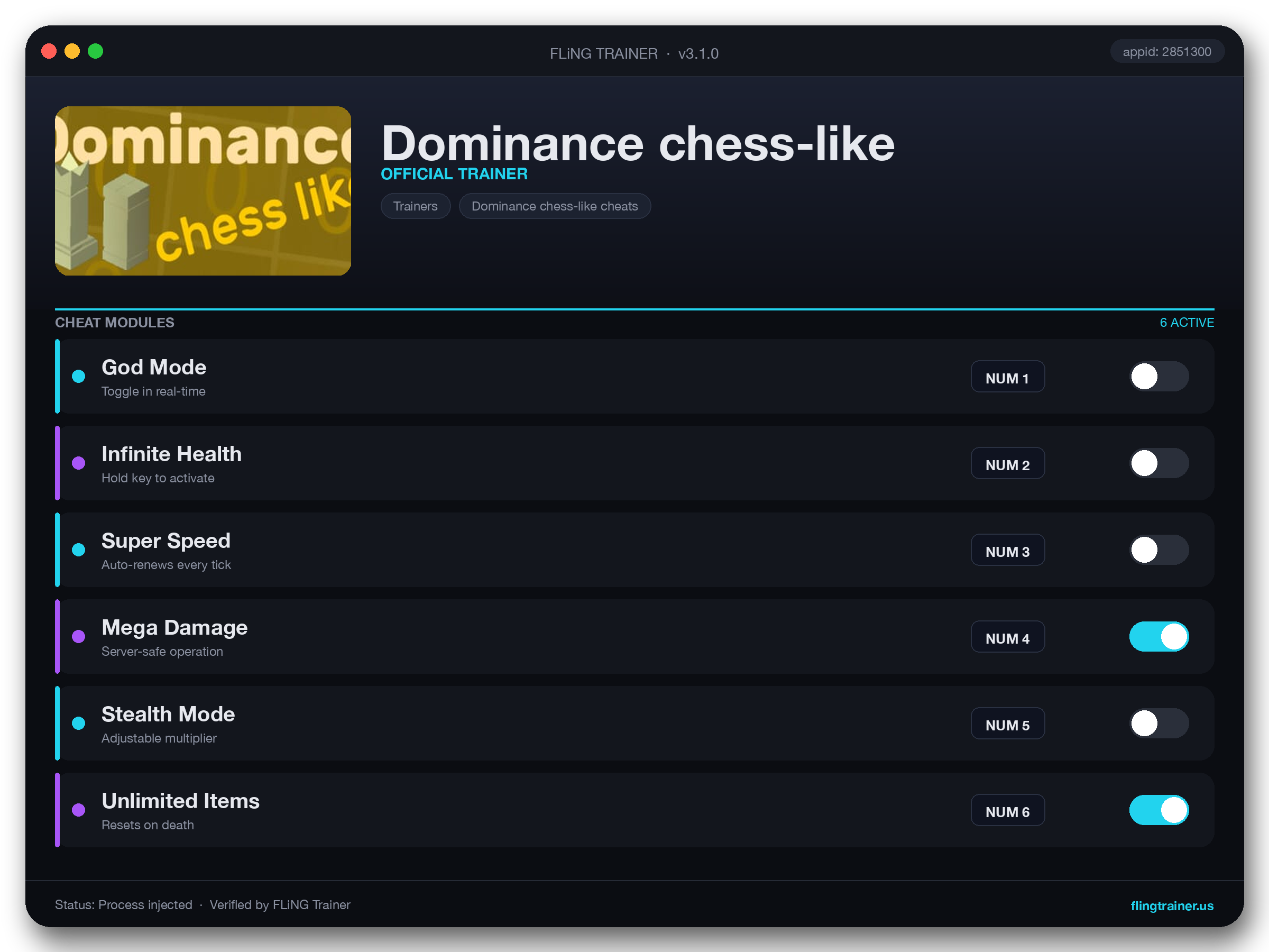 Dominance chess-like Trainer interface