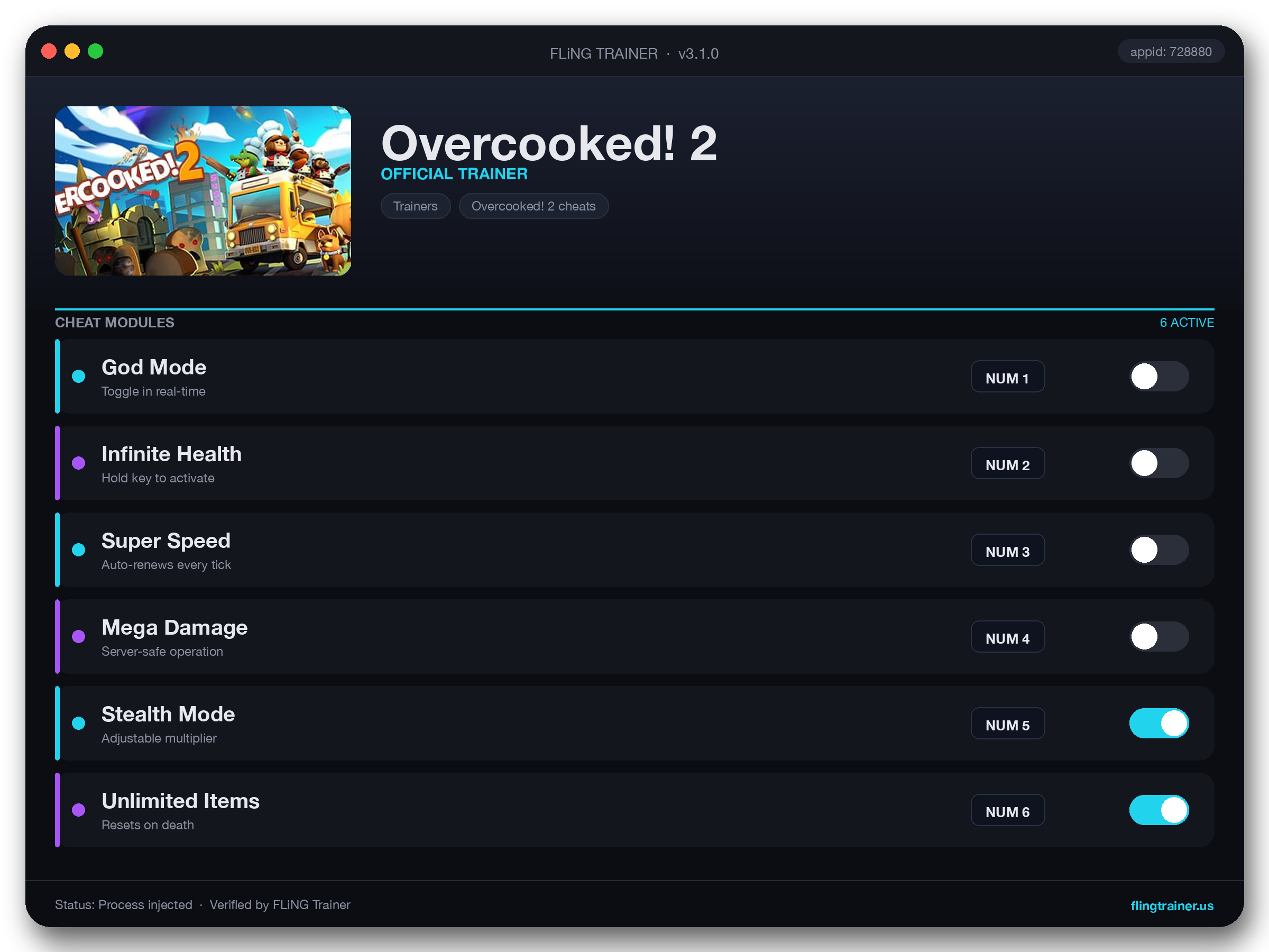 Overcooked! 2 Trainer interface