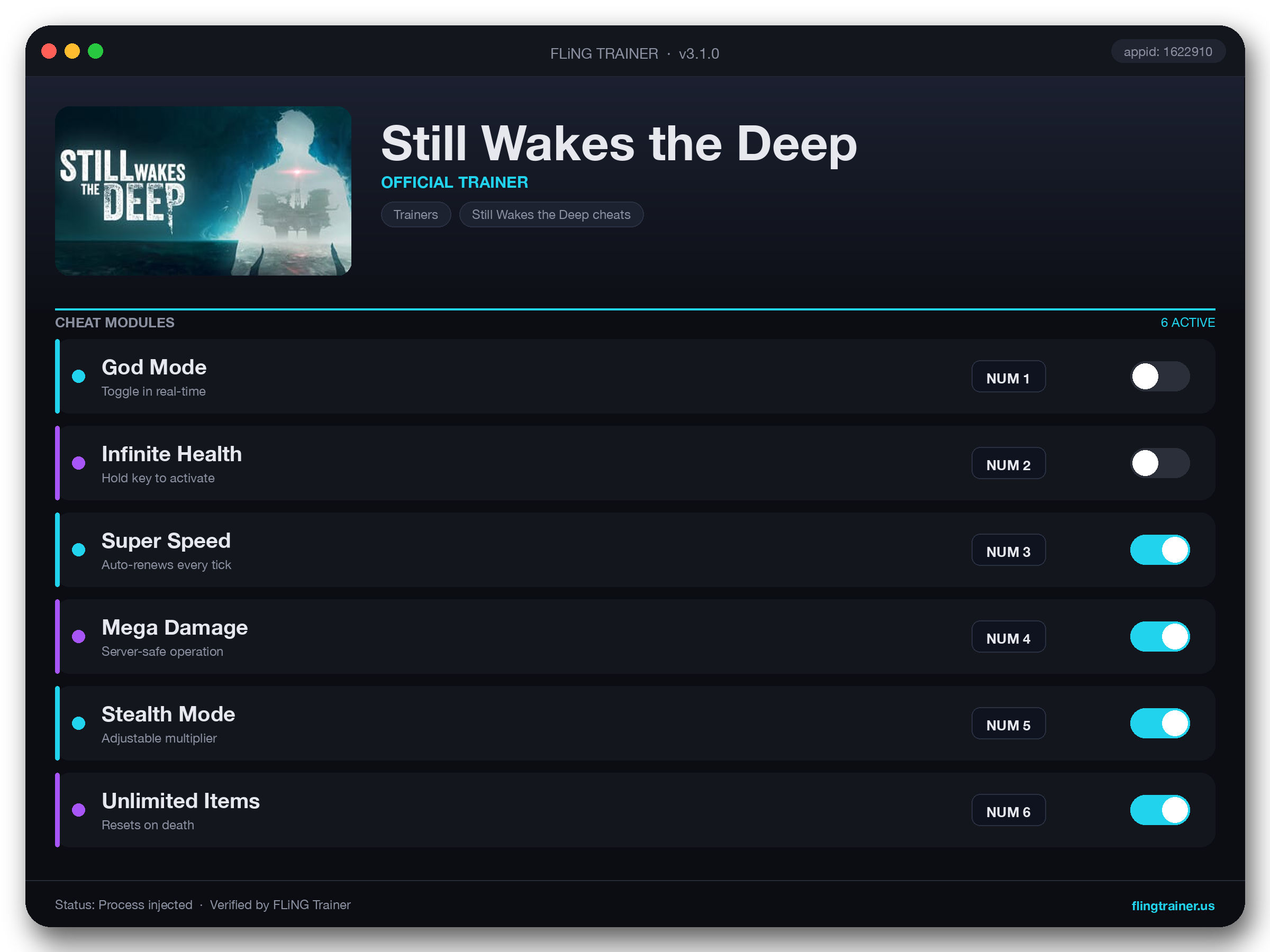 Still Wakes the Deep Trainer interface