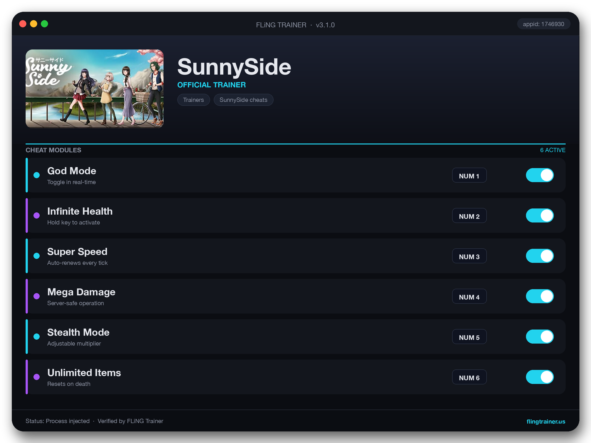 SunnySide Trainer interface