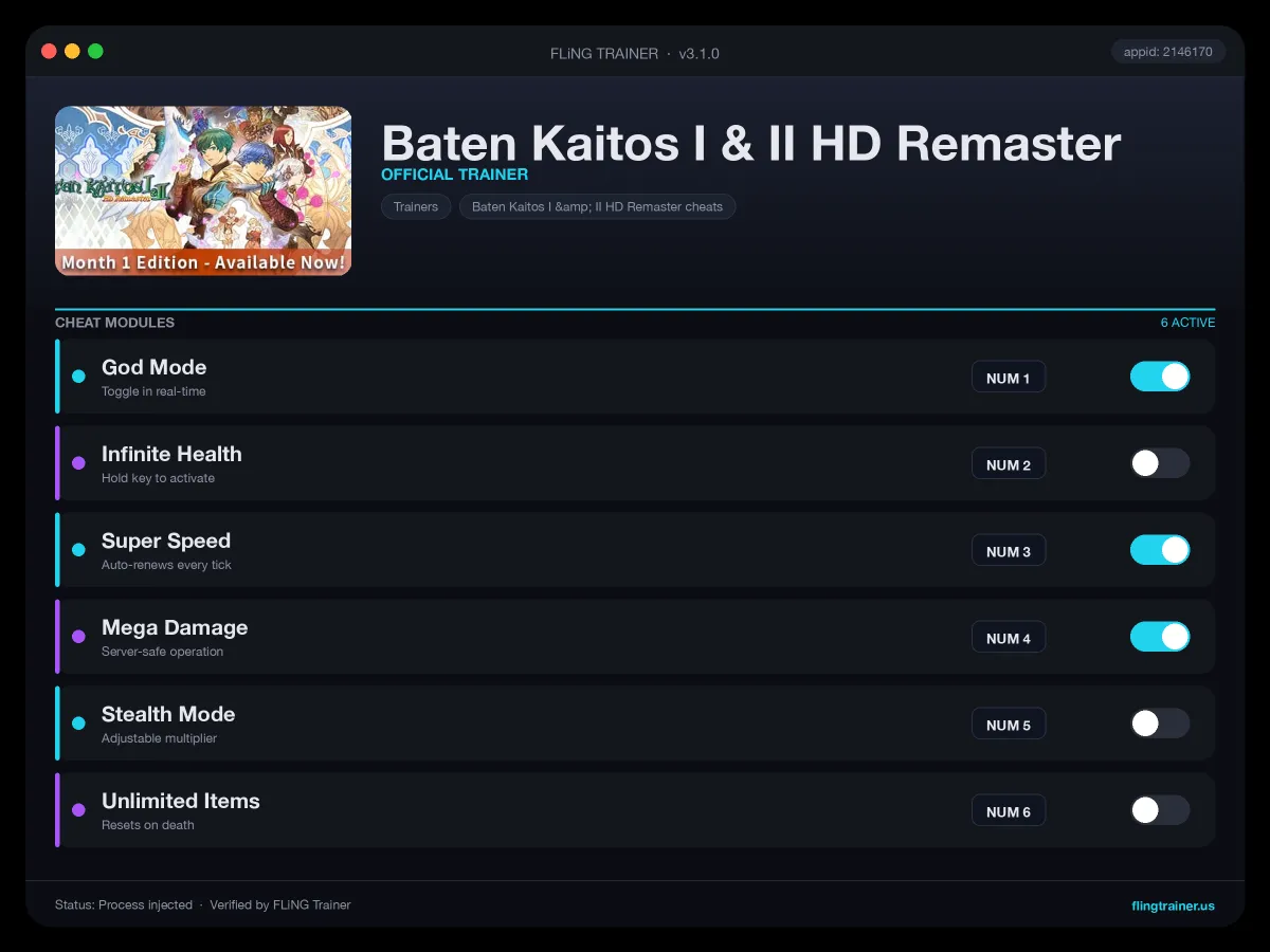 Baten Kaitos I & II HD Remaster Trainer interface