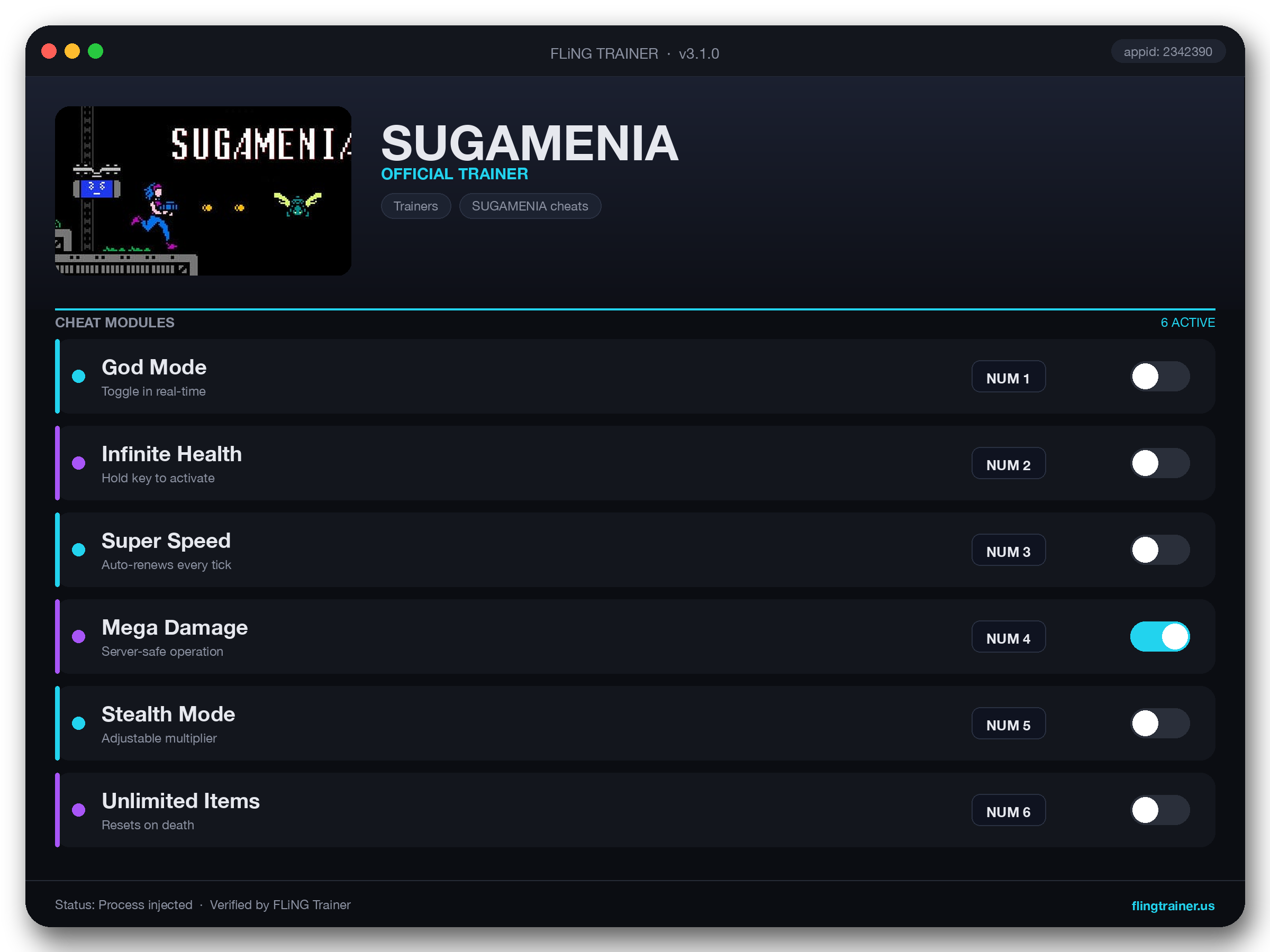SUGAMENIA Trainer interface