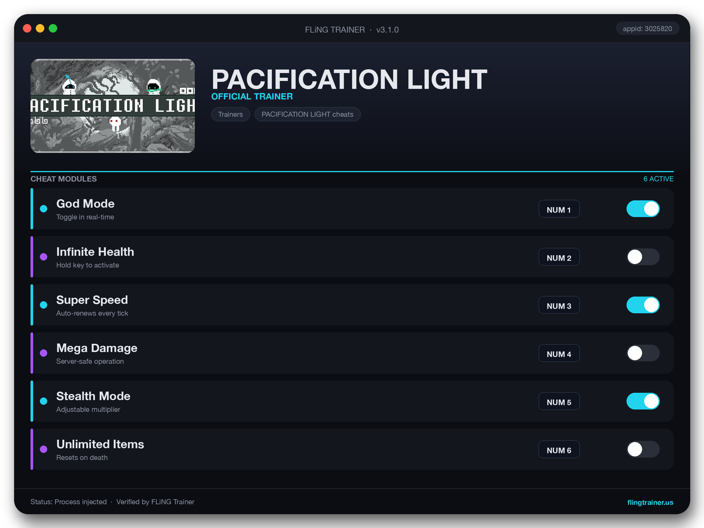 PACIFICATION LIGHT Trainer interface
