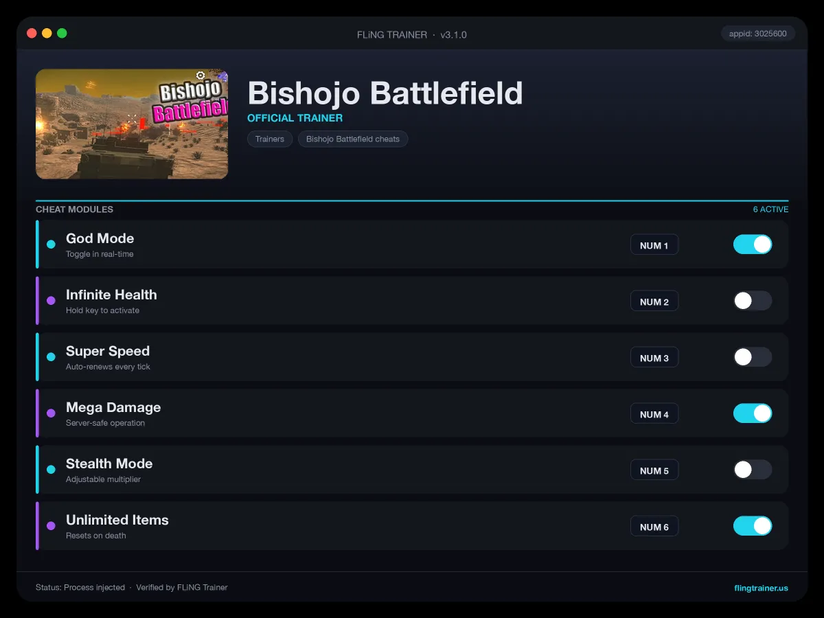 Bishojo Battlefield Trainer interface