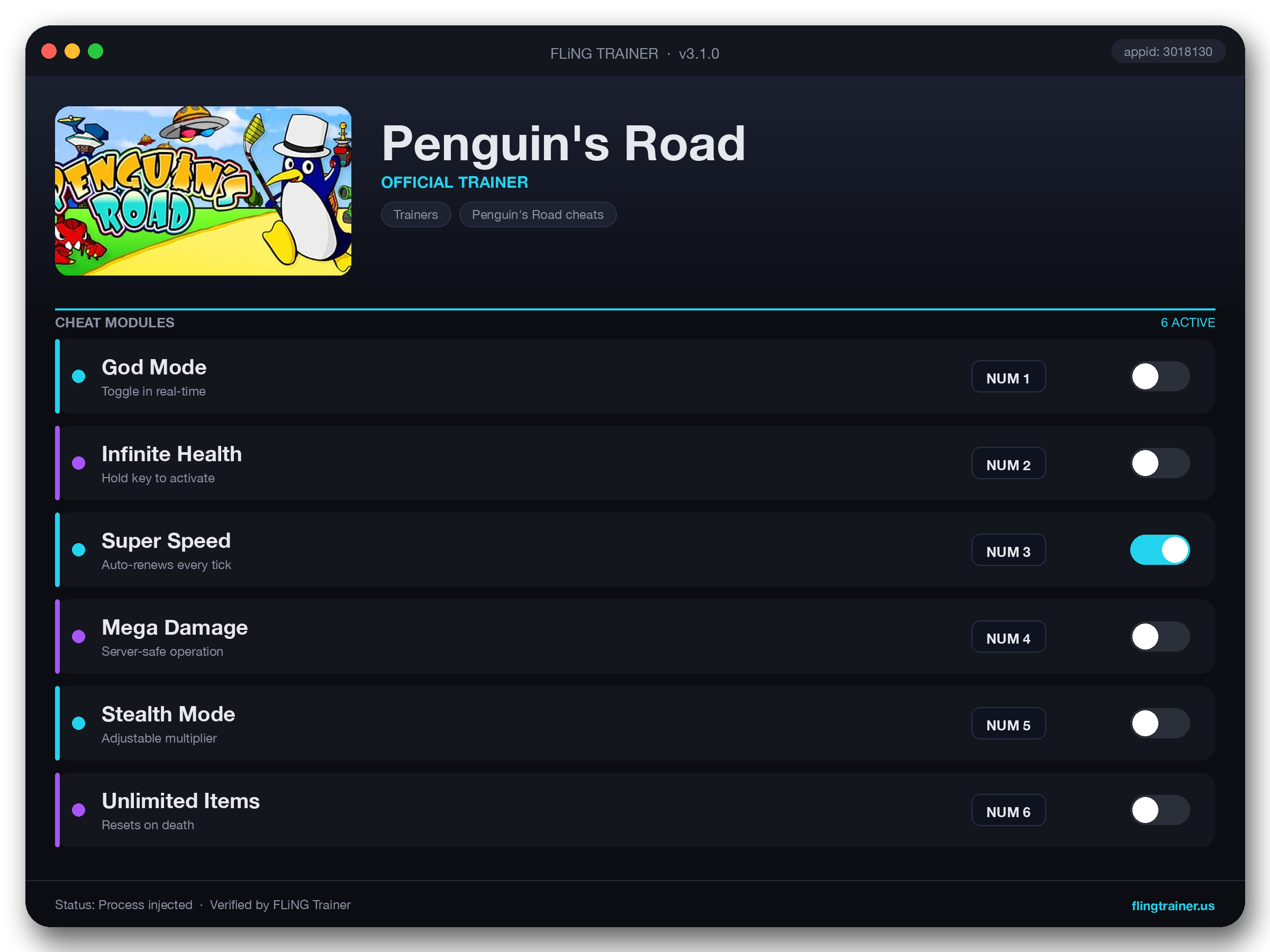 Penguin's Road Trainer interface