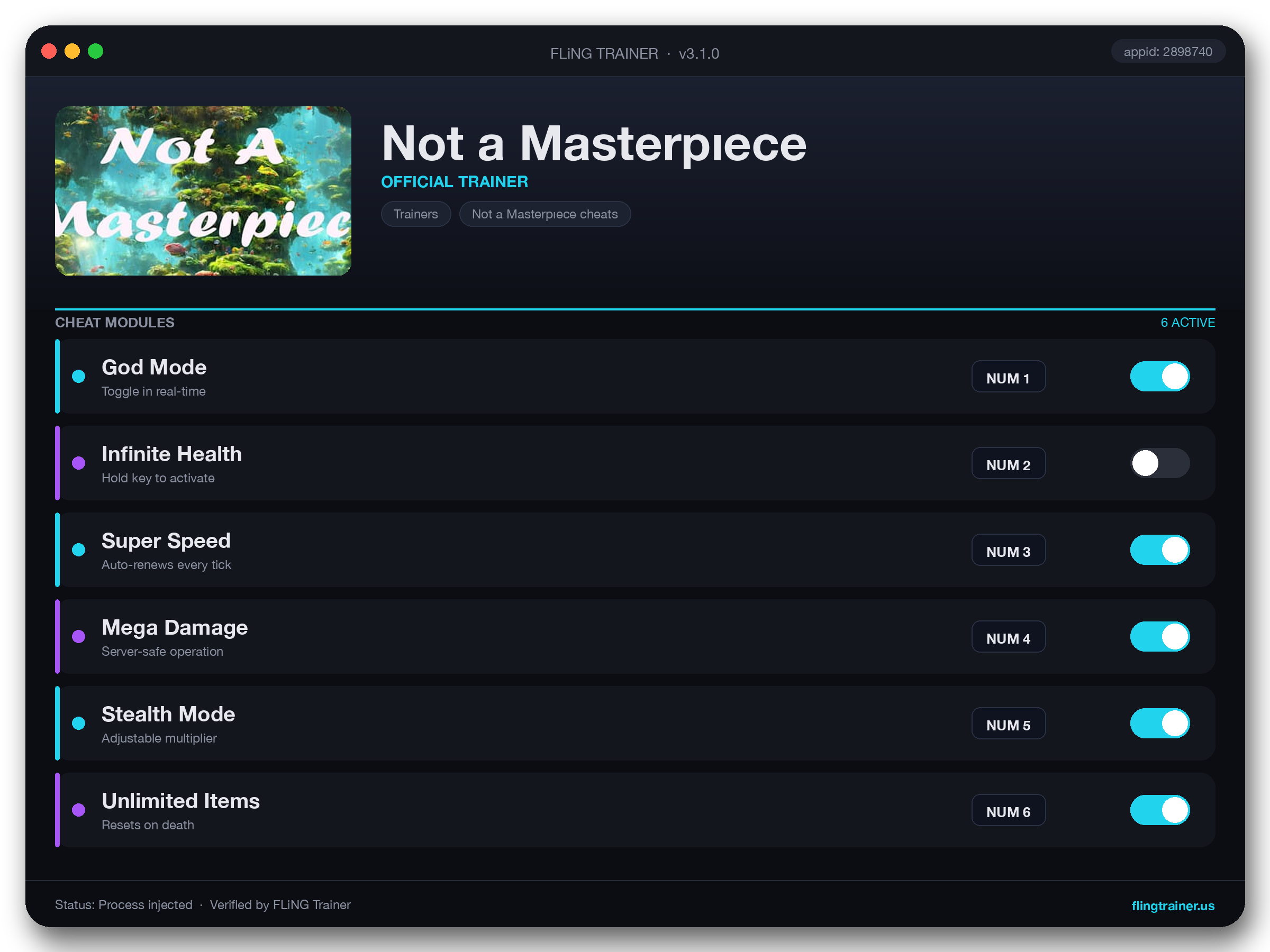 Not a Masterpıece Trainer interface