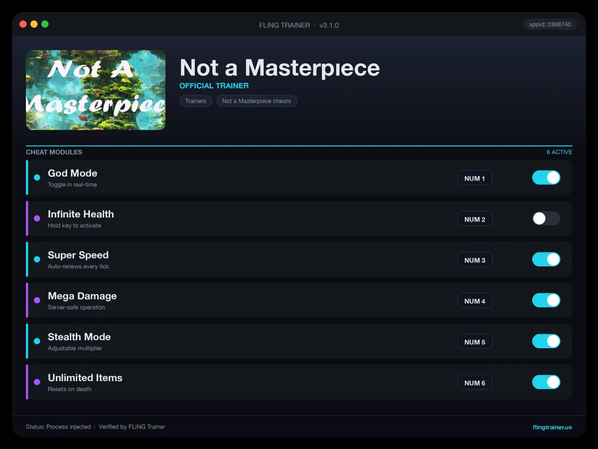 Not a Masterpıece Trainer interface