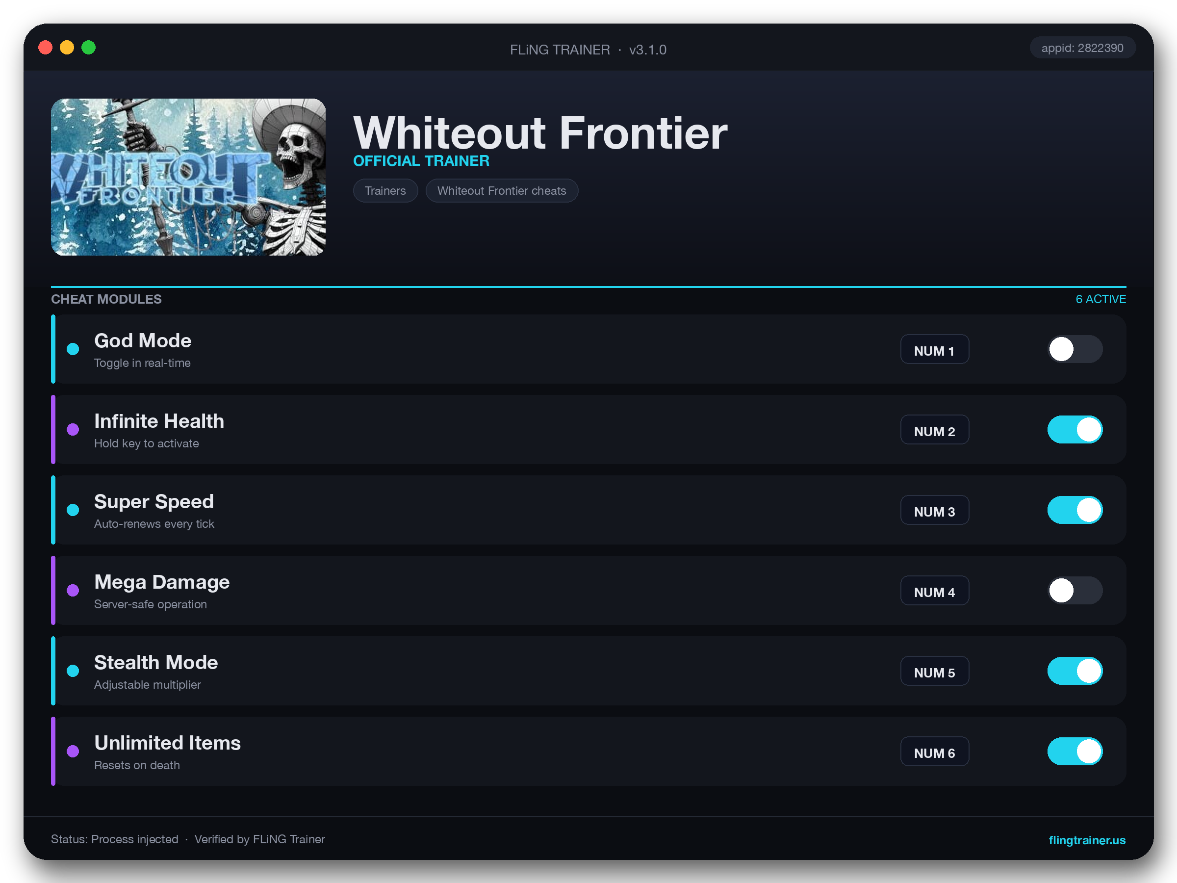 Whiteout Frontier Trainer interface
