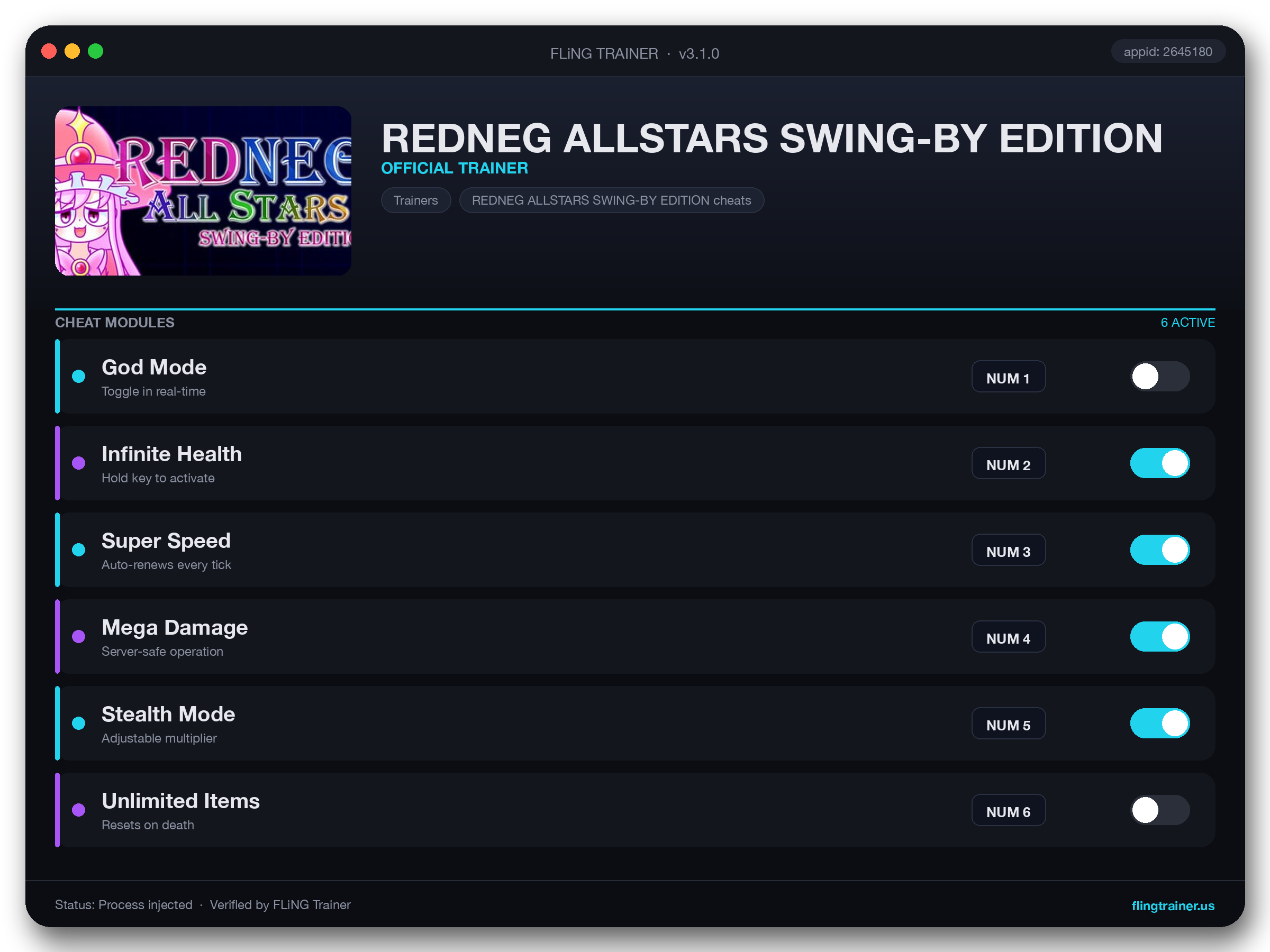 REDNEG ALLSTARS SWING-BY EDITION Trainer interface