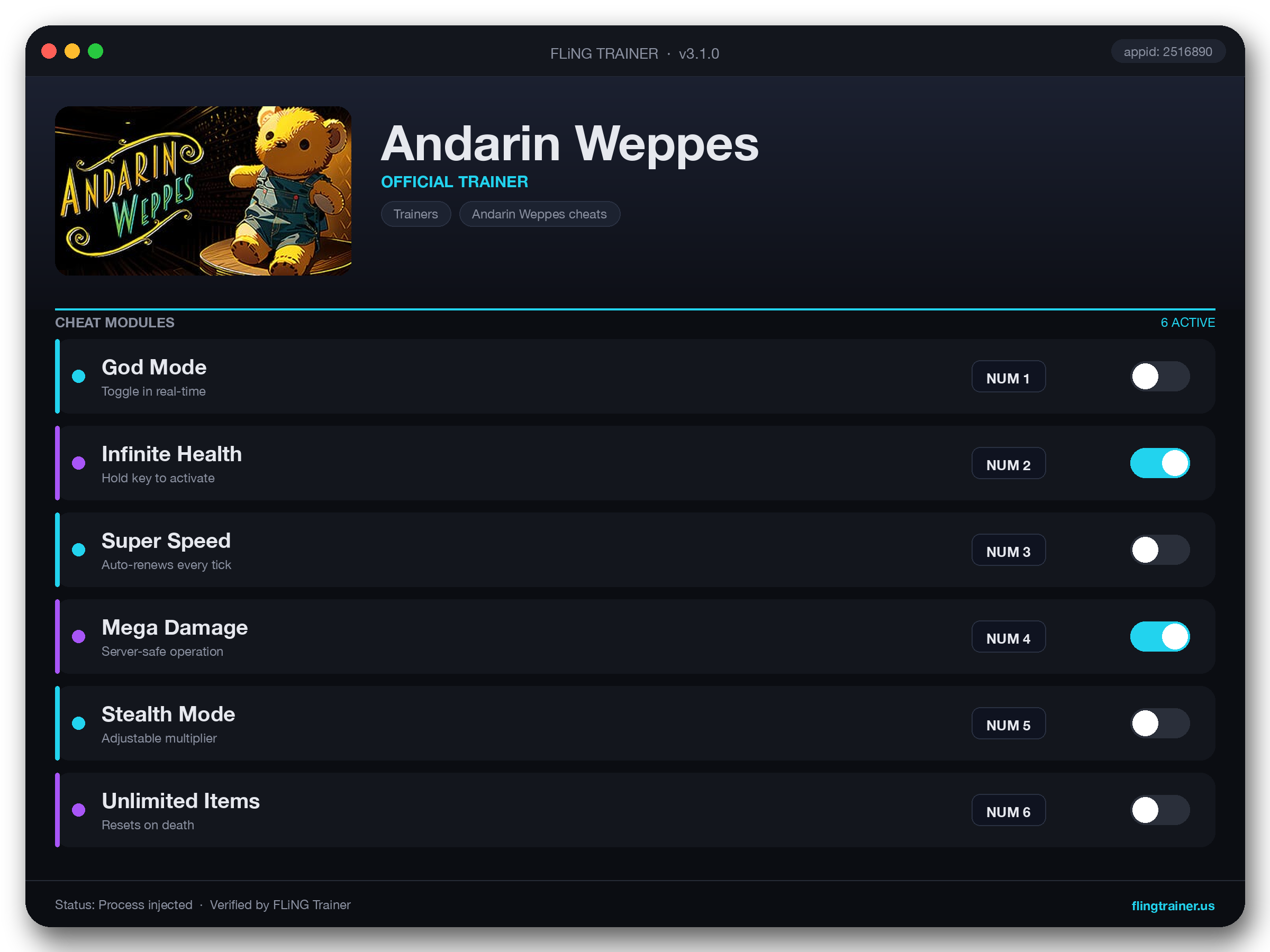 Andarin Weppes Trainer interface