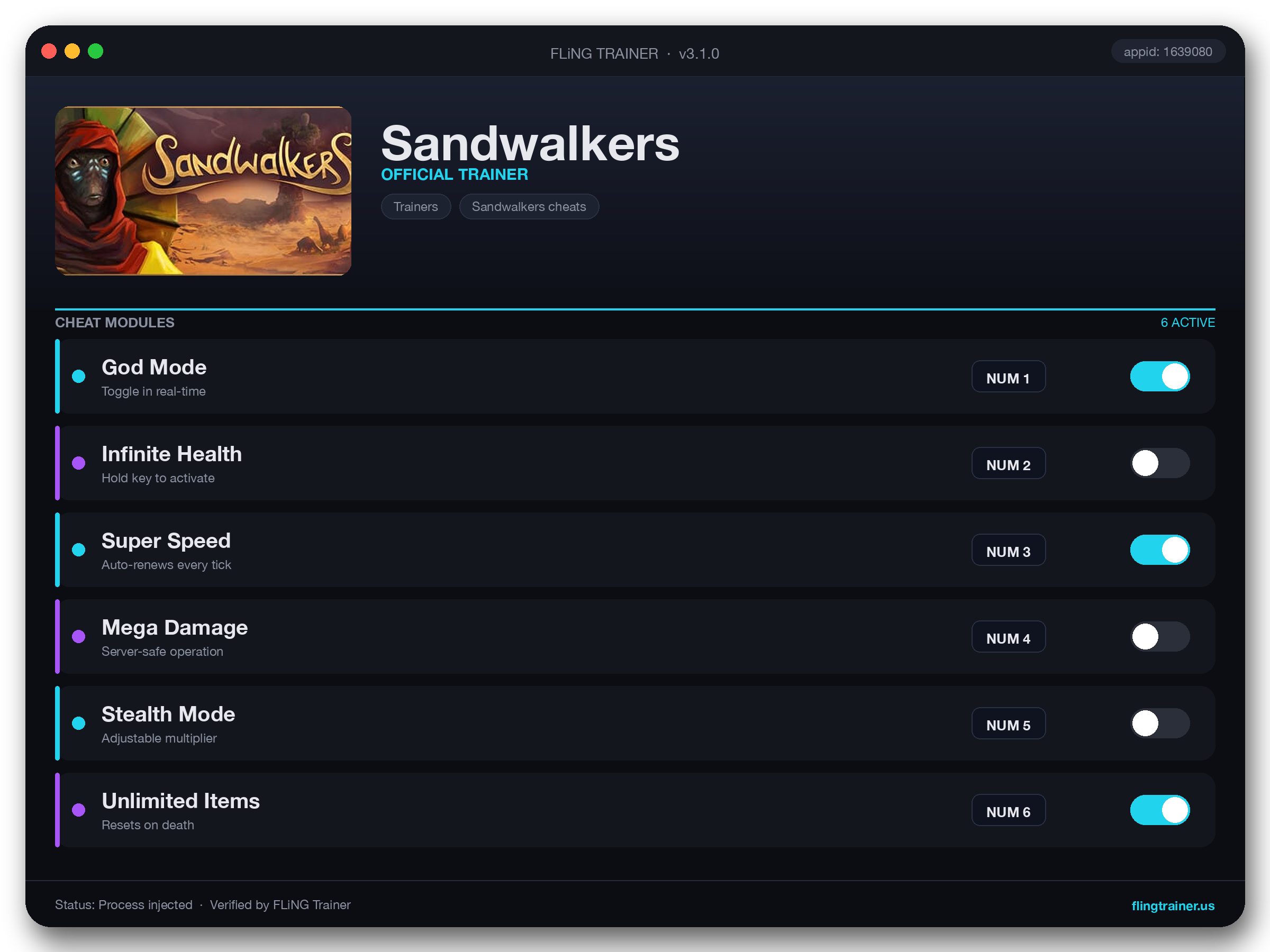 Sandwalkers Trainer interface