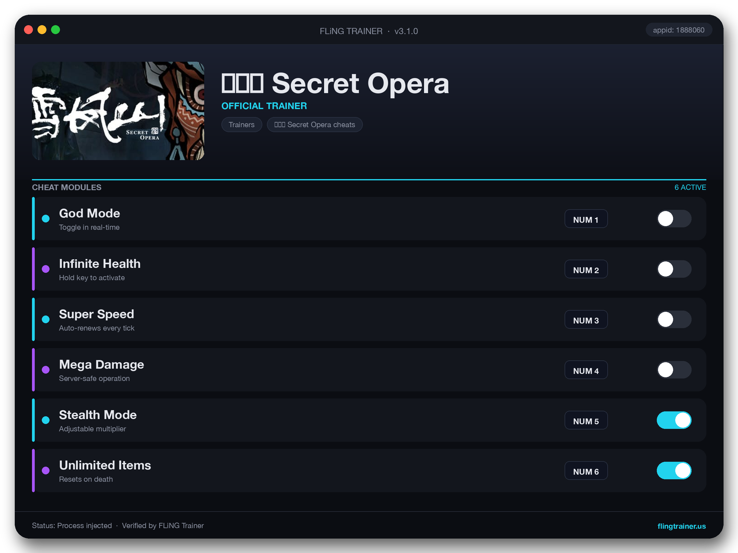雪凤山 Secret Opera Trainer interface