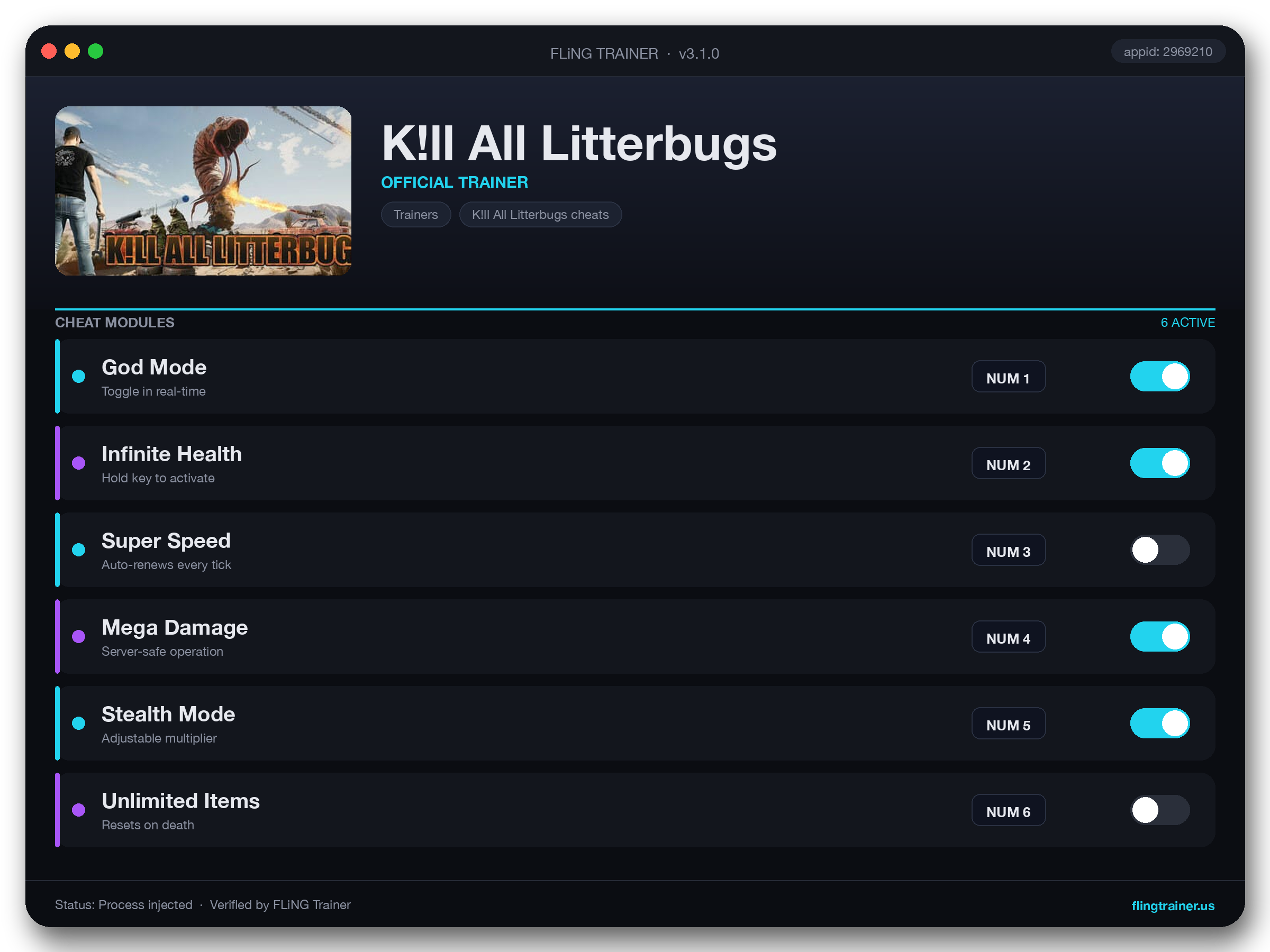 K!ll All Litterbugs Trainer interface