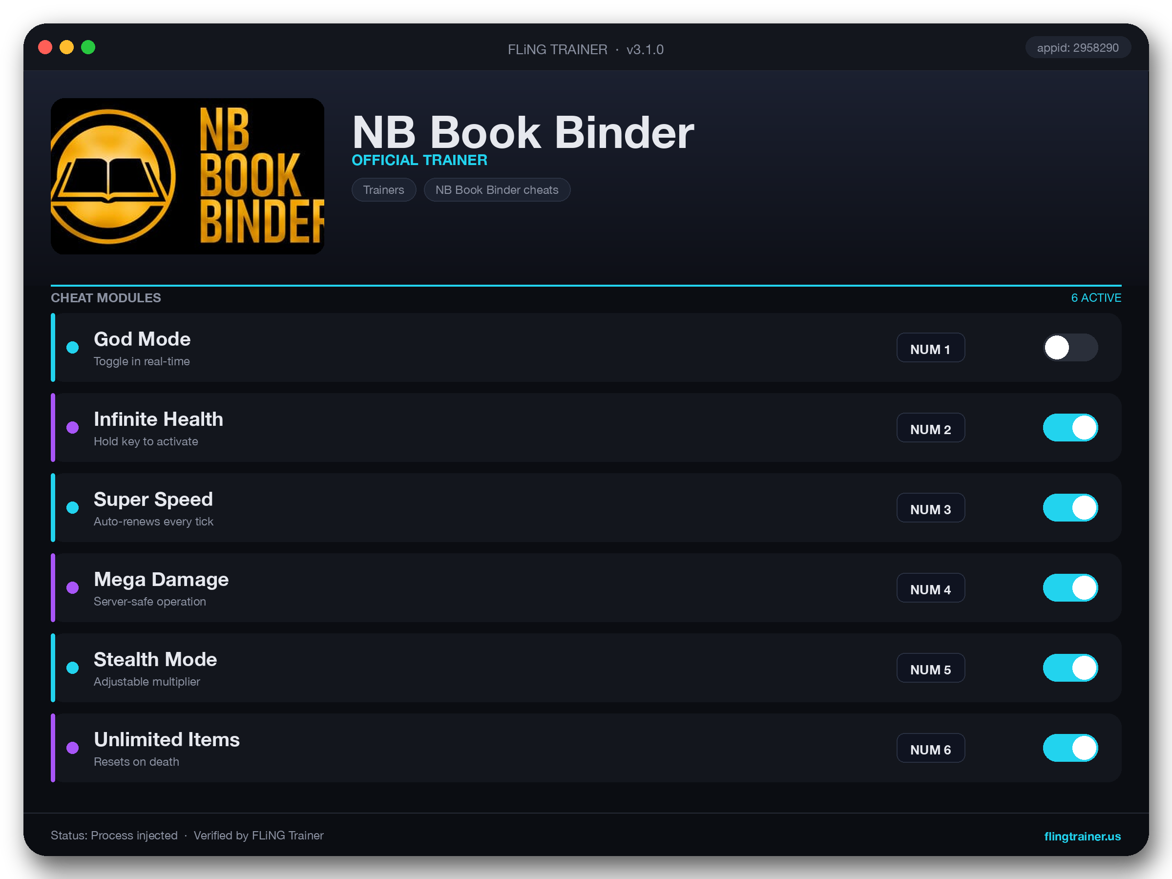 NB Book Binder Trainer interface