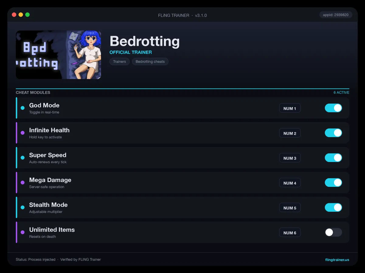 Bedrotting Trainer interface