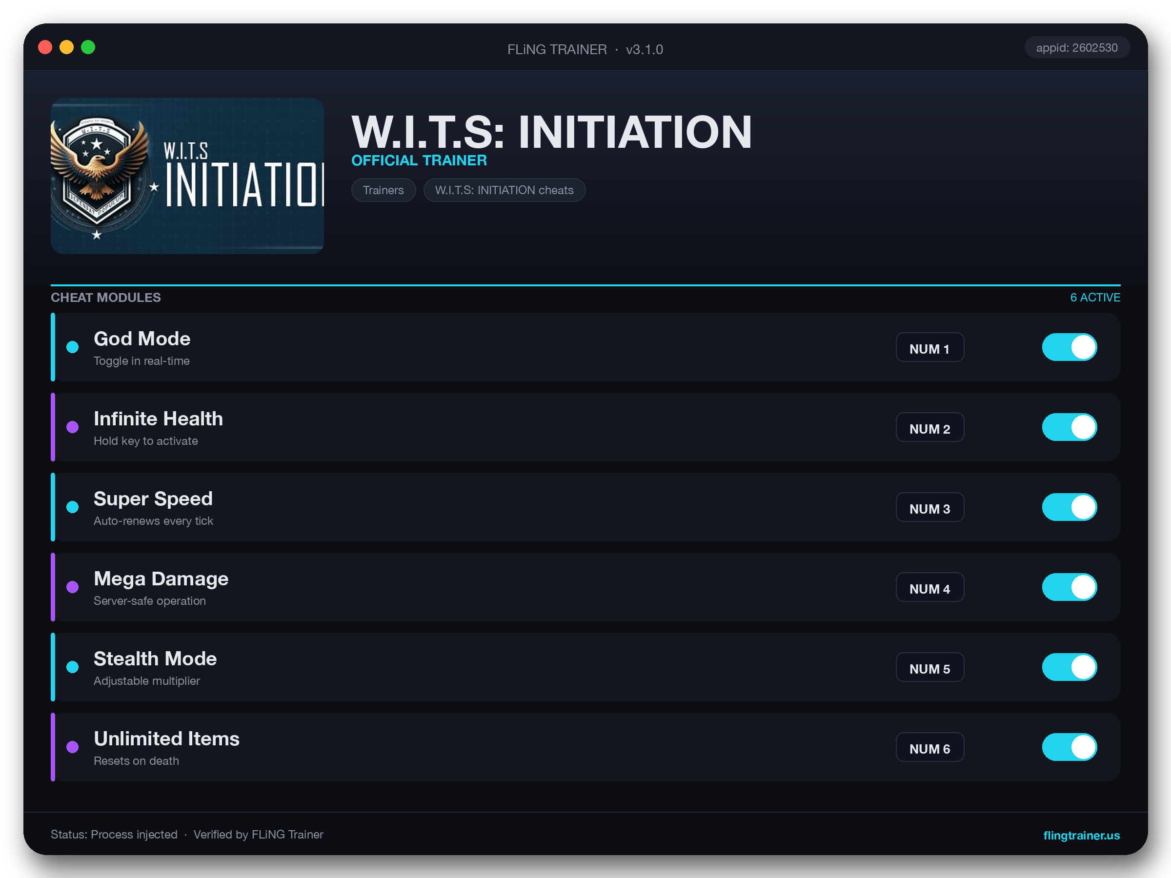 W.I.T.S: INITIATION Trainer interface