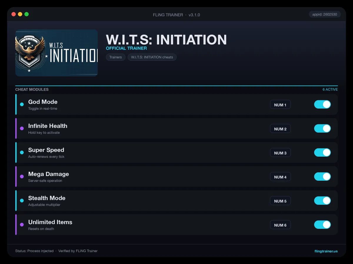 W.I.T.S: INITIATION Trainer interface