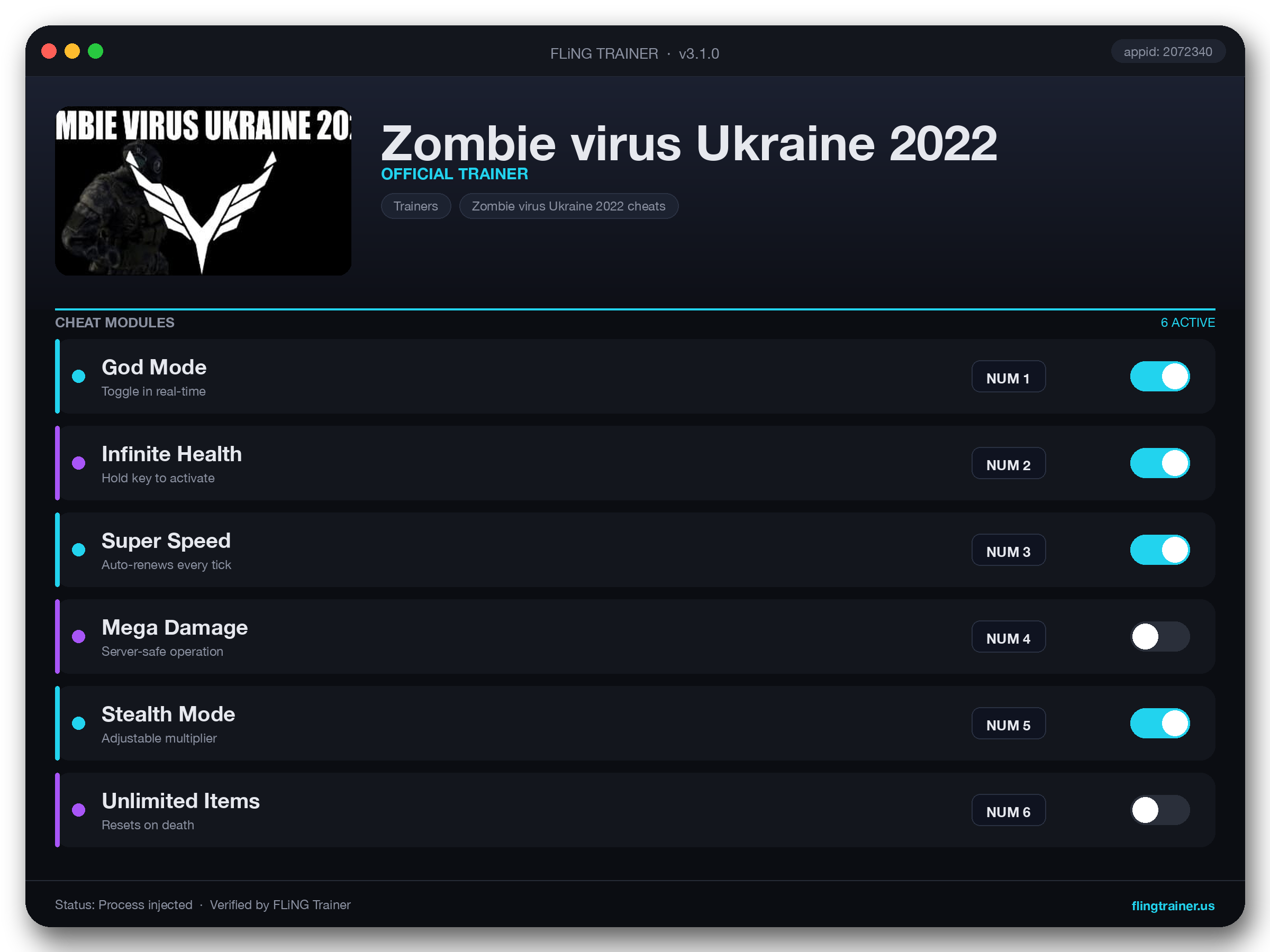 Zombie virus Ukraine 2022 Trainer interface