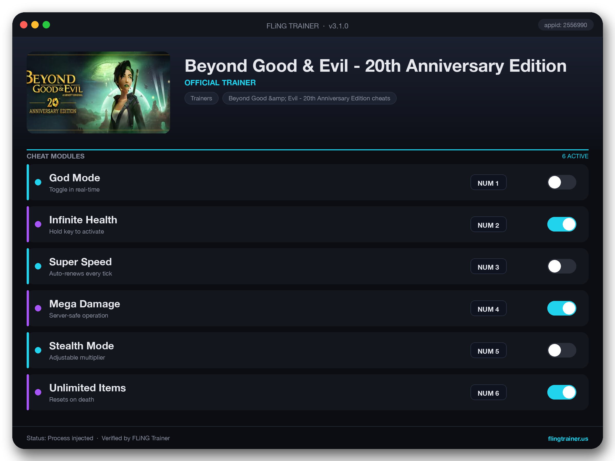 Beyond Good & Evil - 20th Anniversary Edition Trainer interface