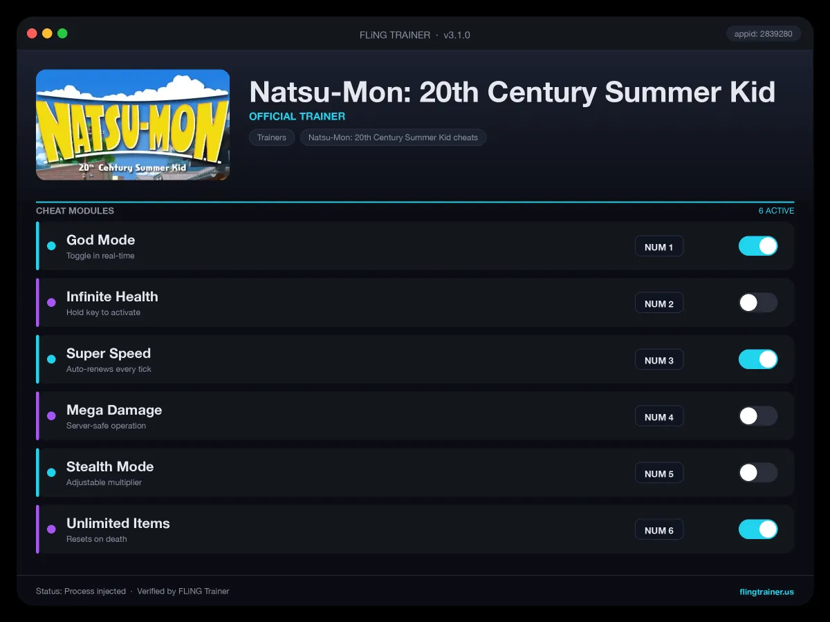 Natsu-Mon: 20th Century Summer Kid Trainer interface