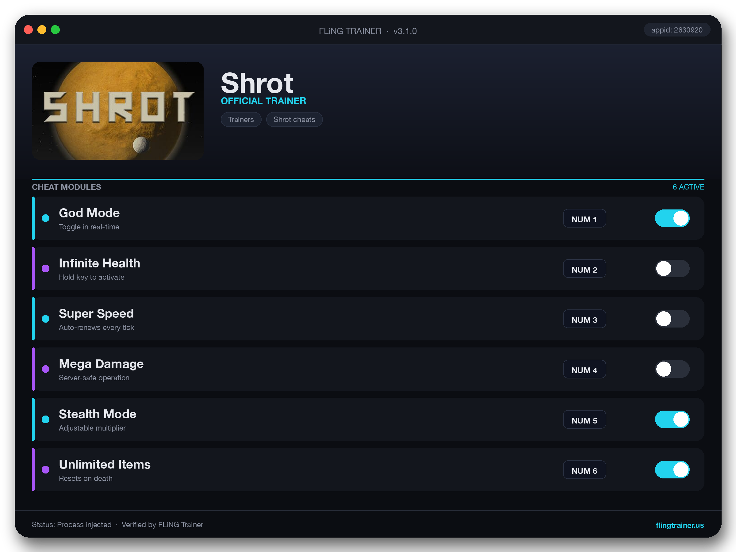 Shrot Trainer interface