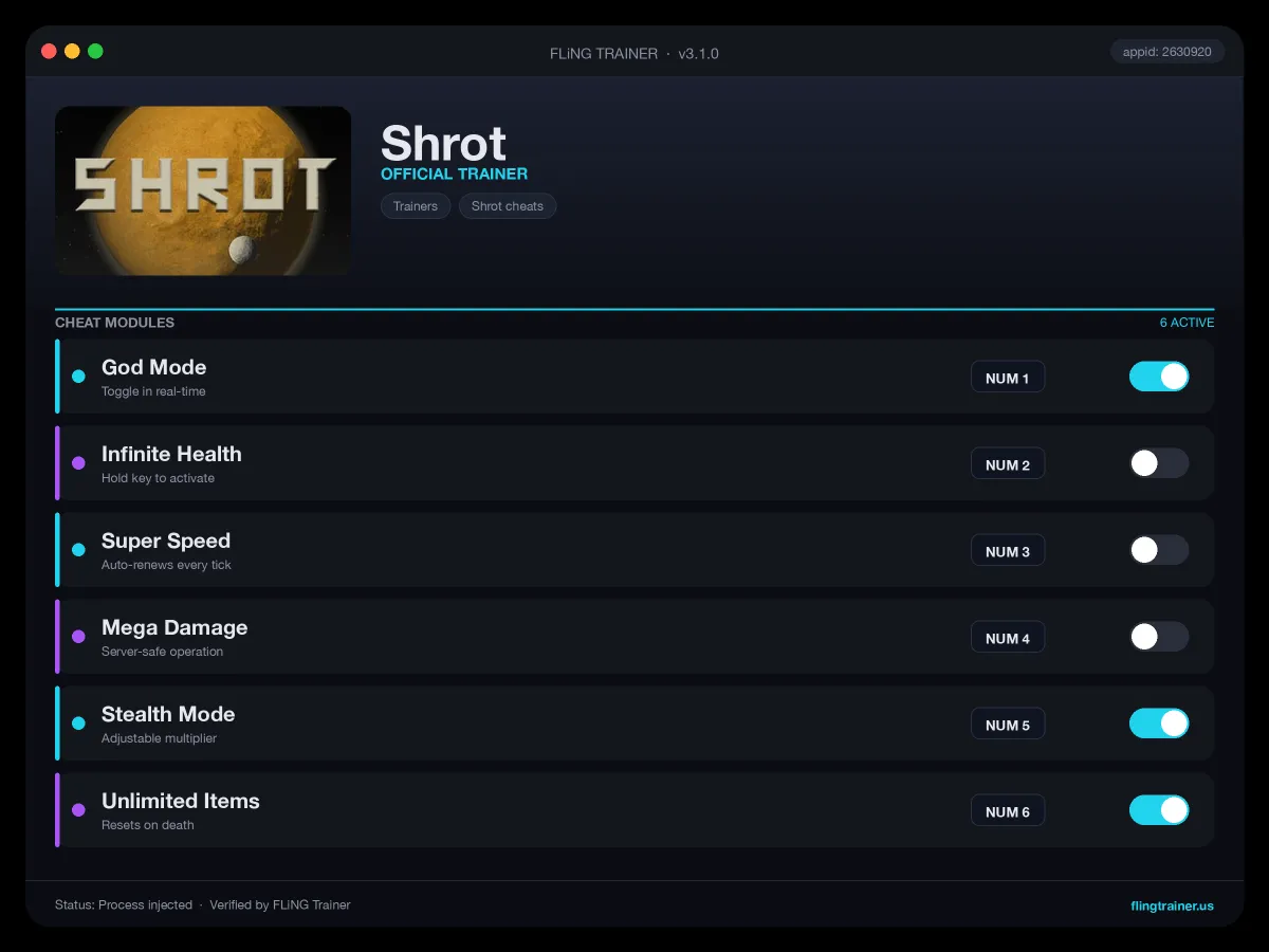 Shrot Trainer interface