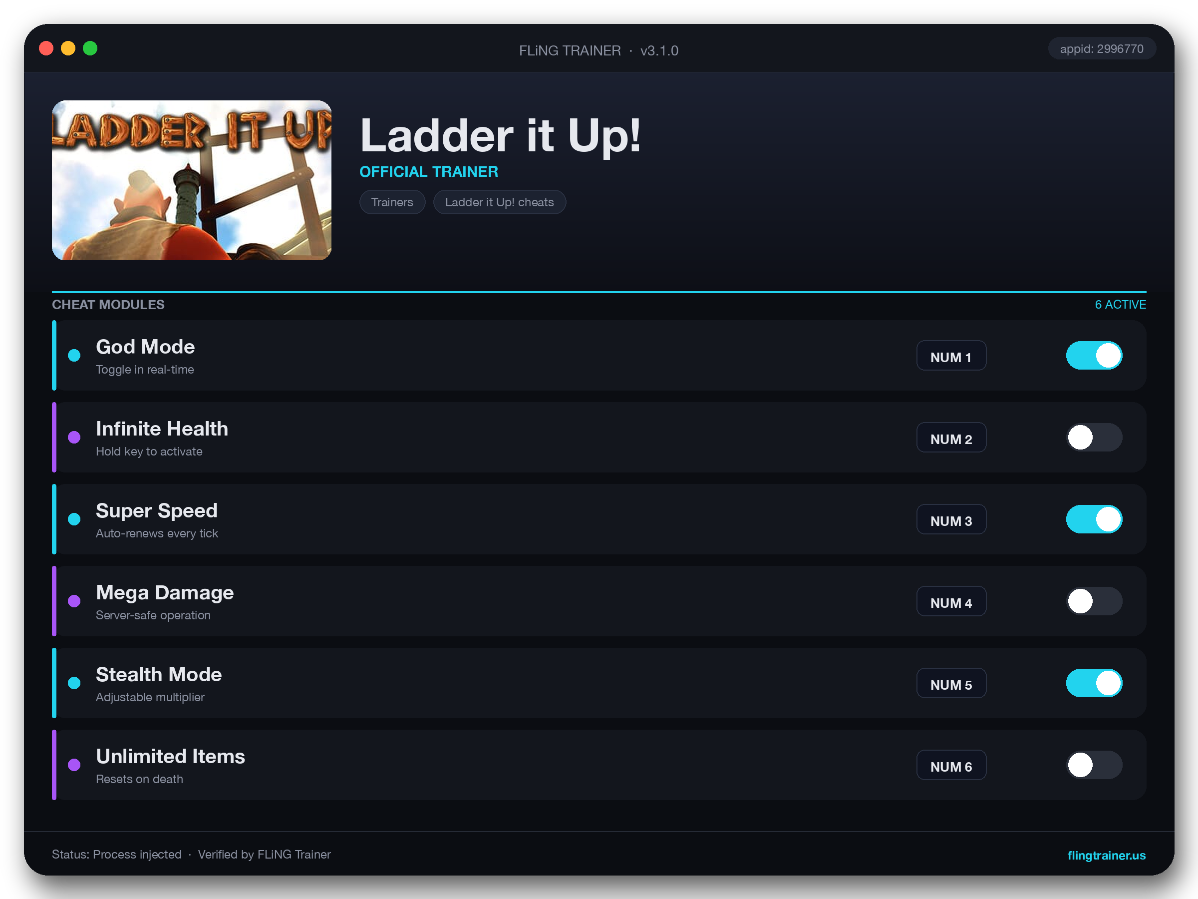 Ladder it Up! Trainer interface