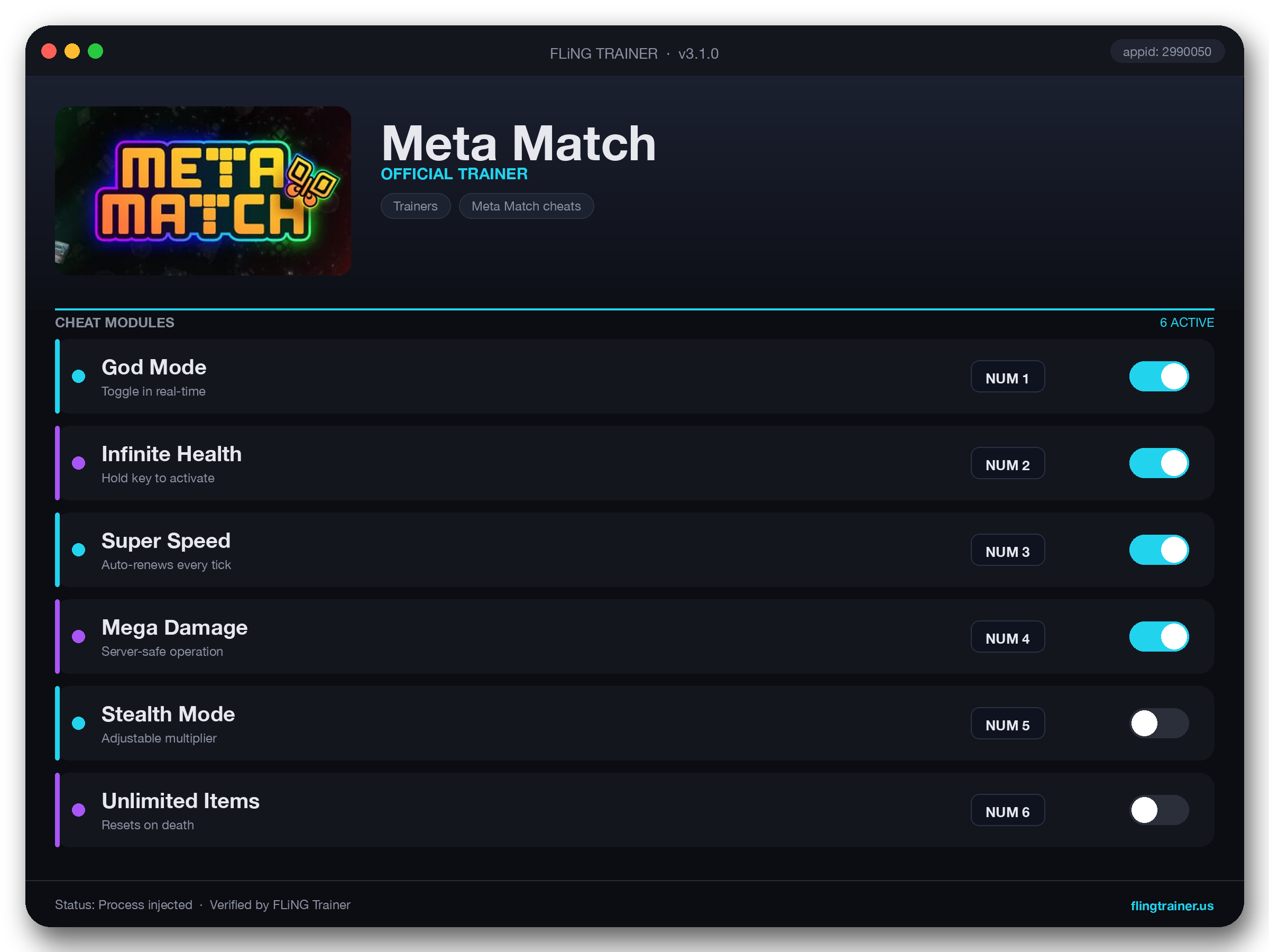 Meta Match Trainer interface