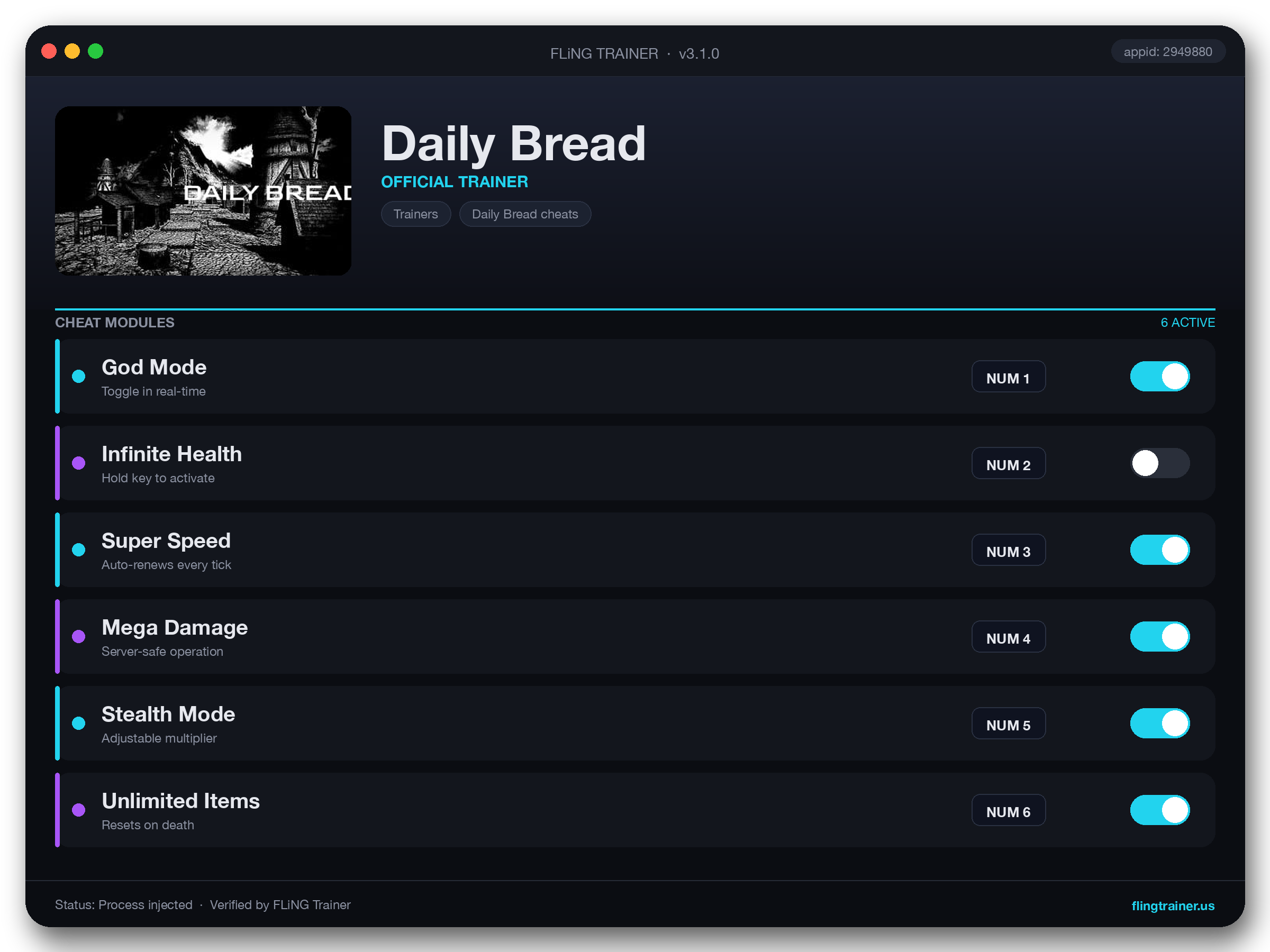 Daily Bread Trainer interface