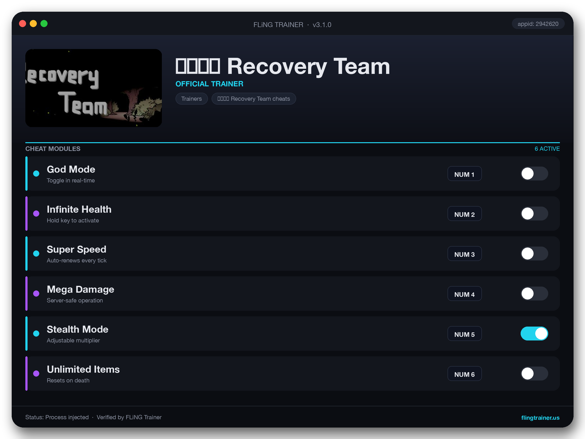 寻回小队 Recovery Team Trainer interface