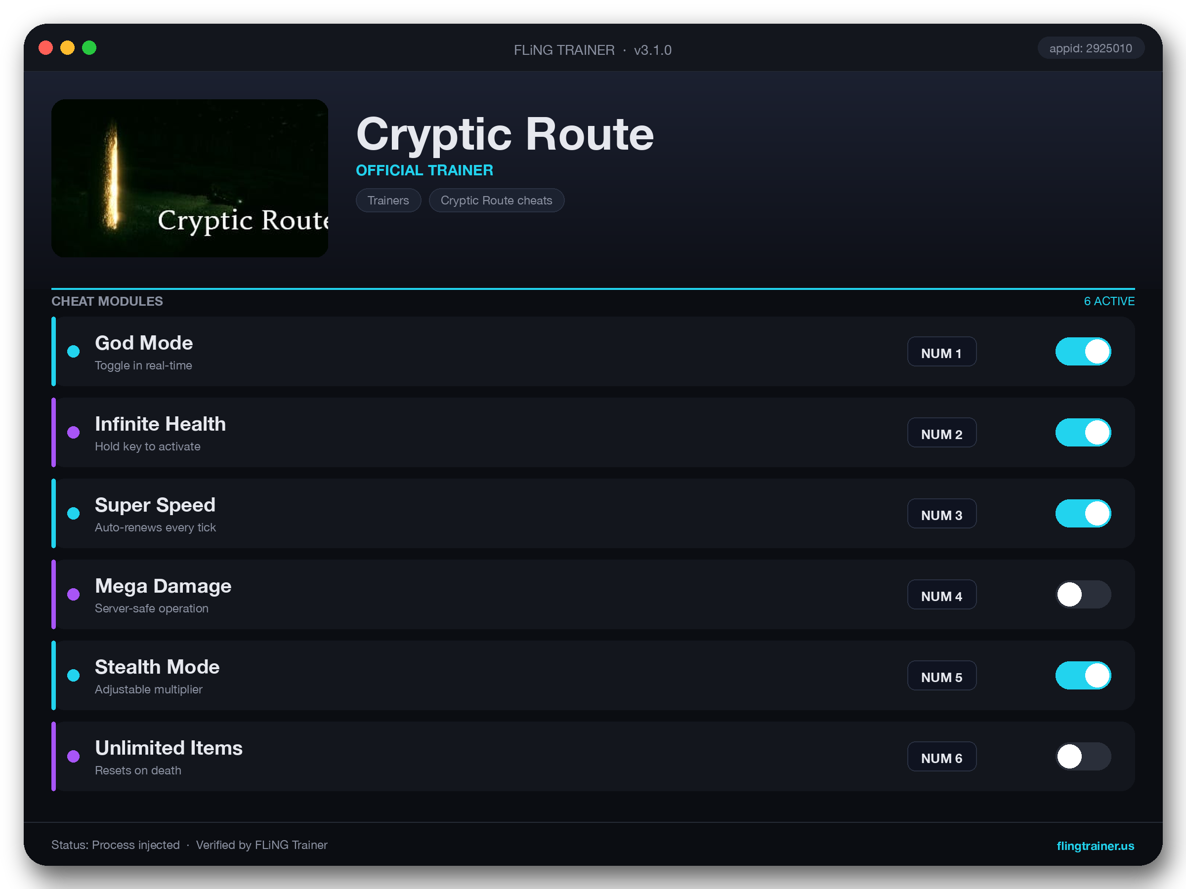 Cryptic Route Trainer interface