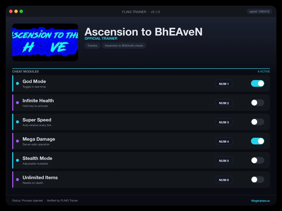Ascension to BhEAveN Trainer interface