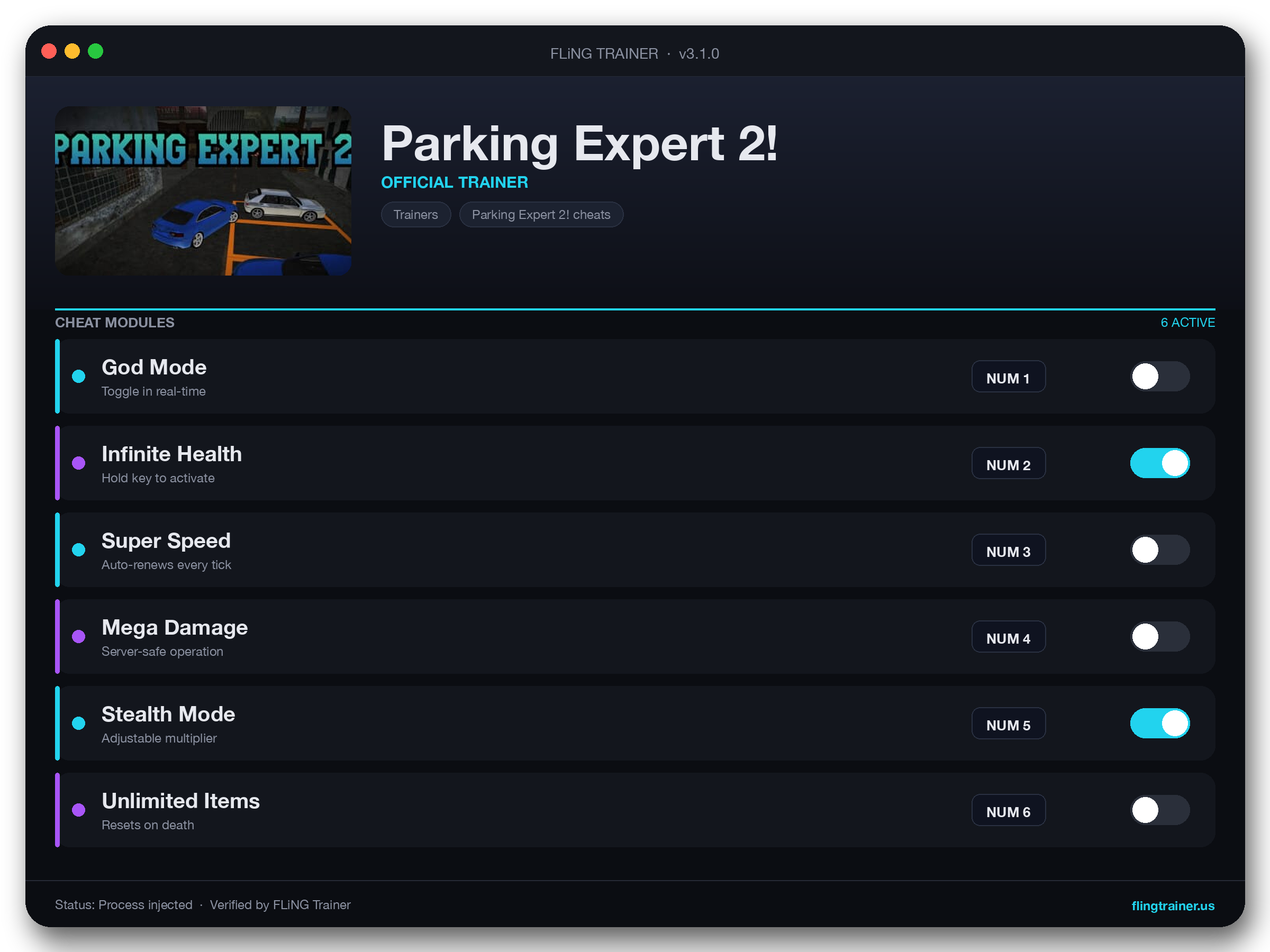 Parking Expert 2! Trainer interface
