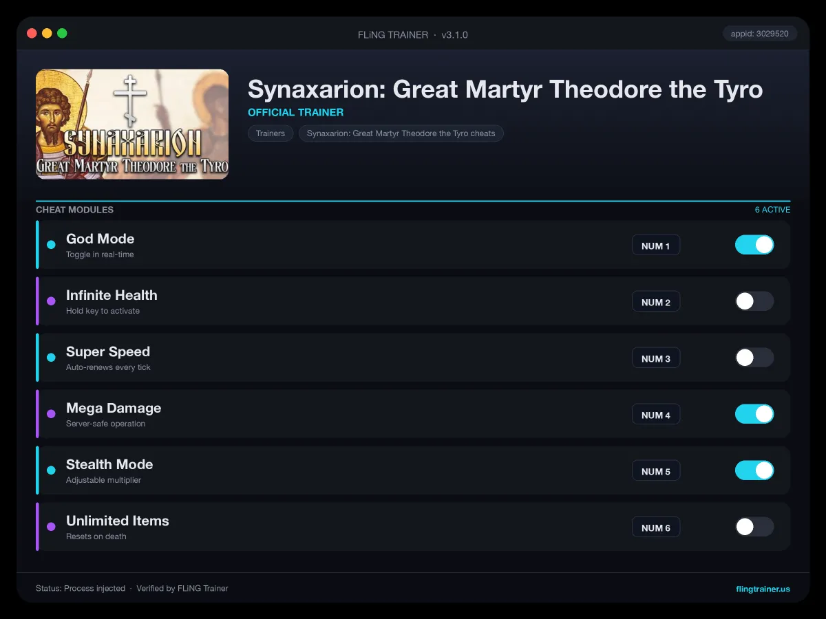 Synaxarion: Great Martyr Theodore the Tyro Trainer interface