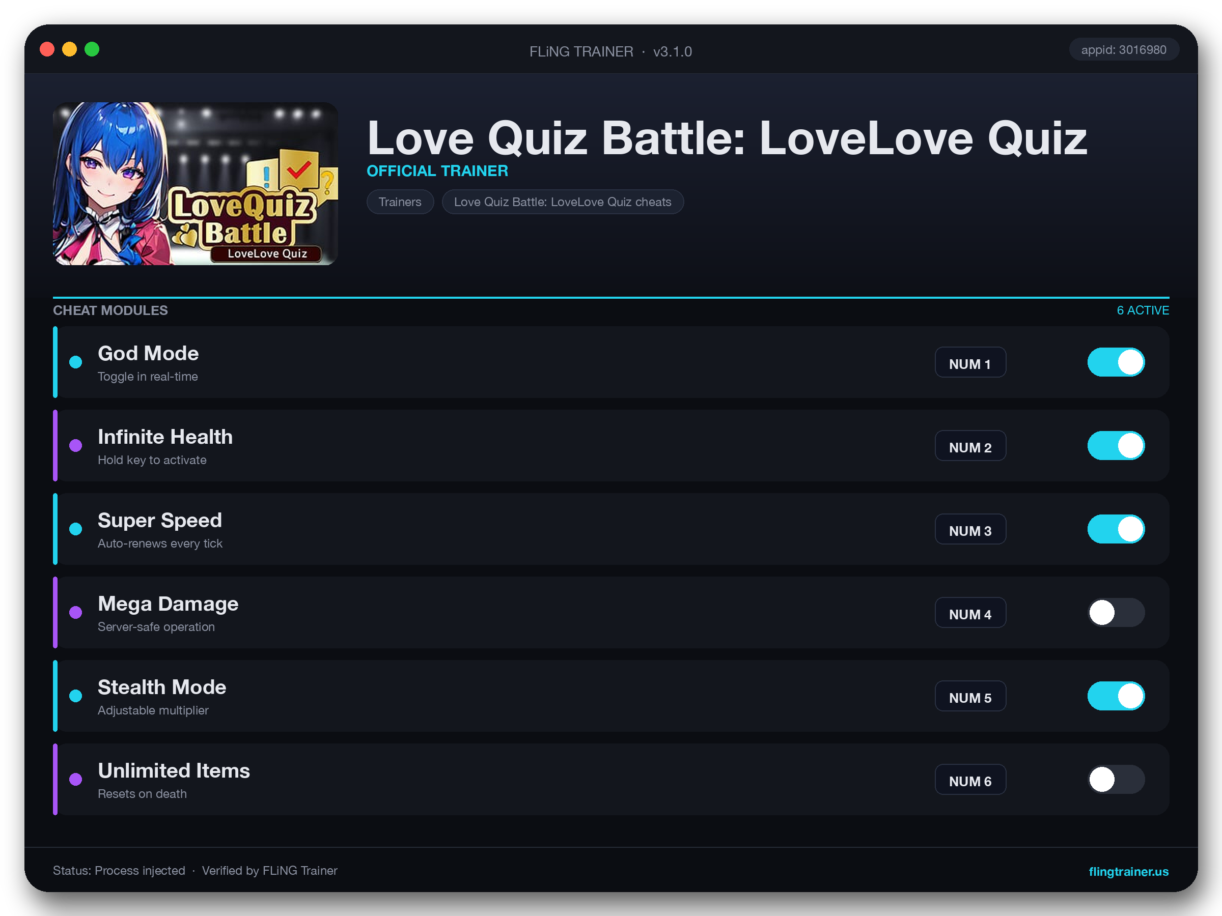 Love Quiz Battle: LoveLove Quiz Trainer interface