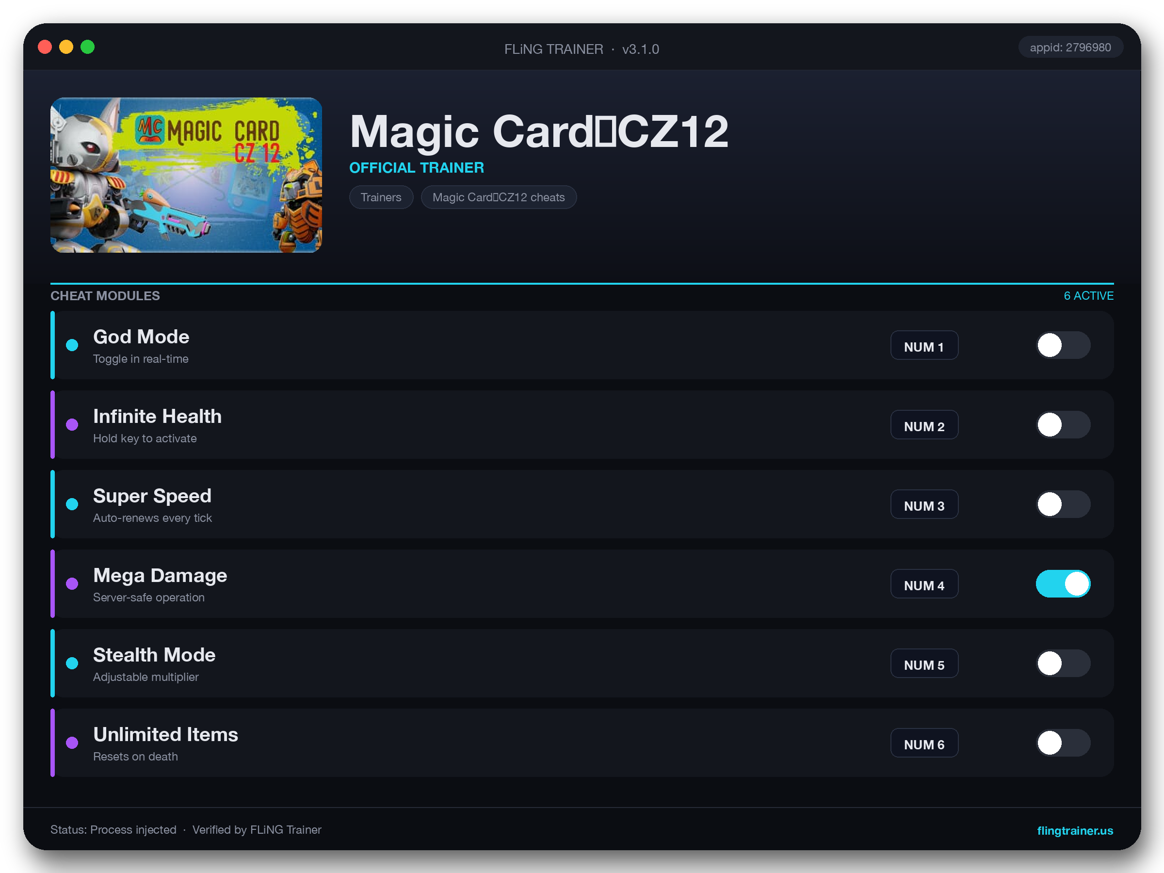 Magic Card：CZ12 Trainer interface