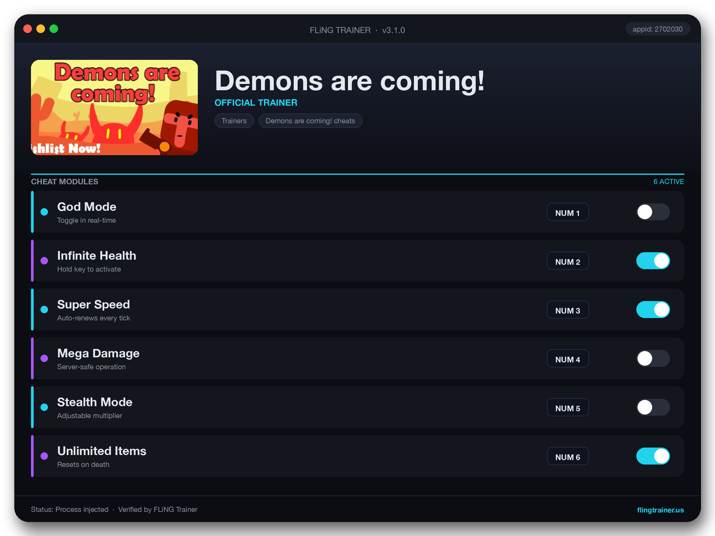 Demons are coming! Trainer interface