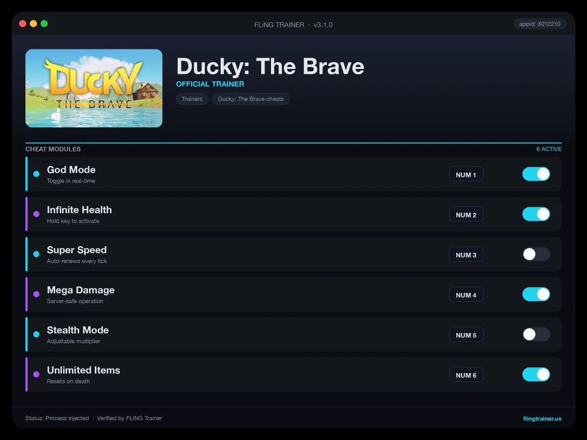 Ducky: The Brave Trainer interface