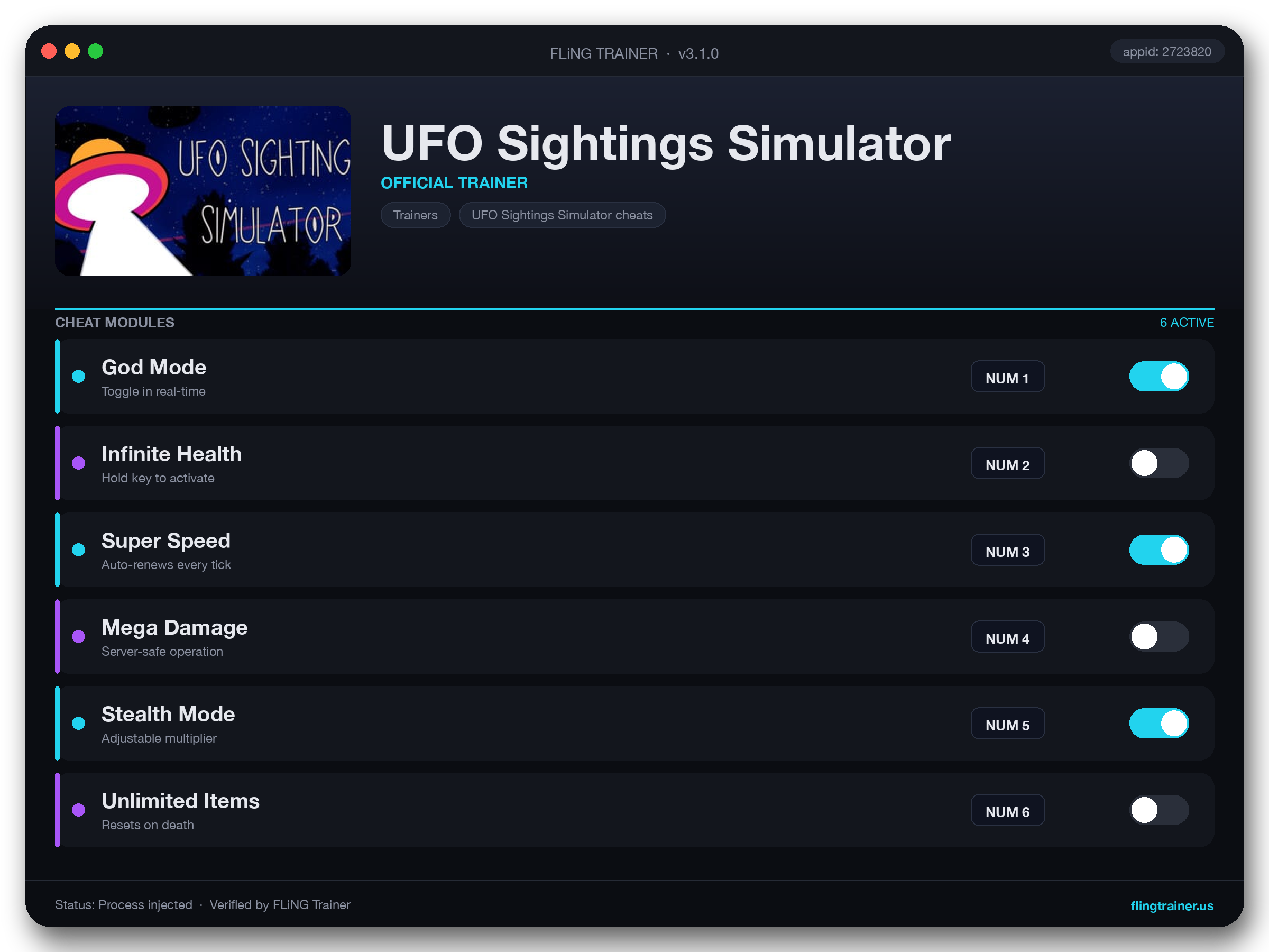 UFO Sightings Simulator Trainer interface