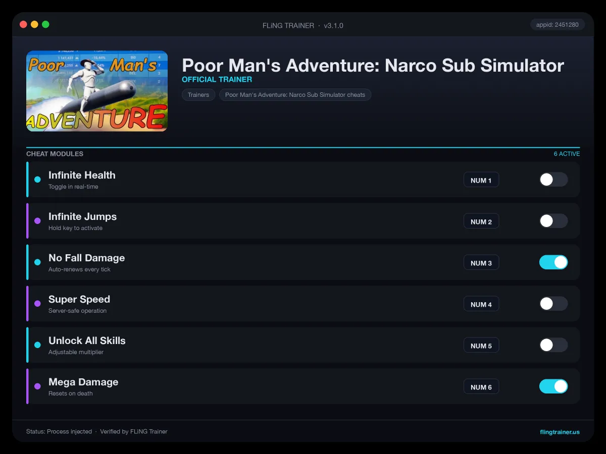 Poor Man's Adventure: Narco Sub Simulator Trainer interface