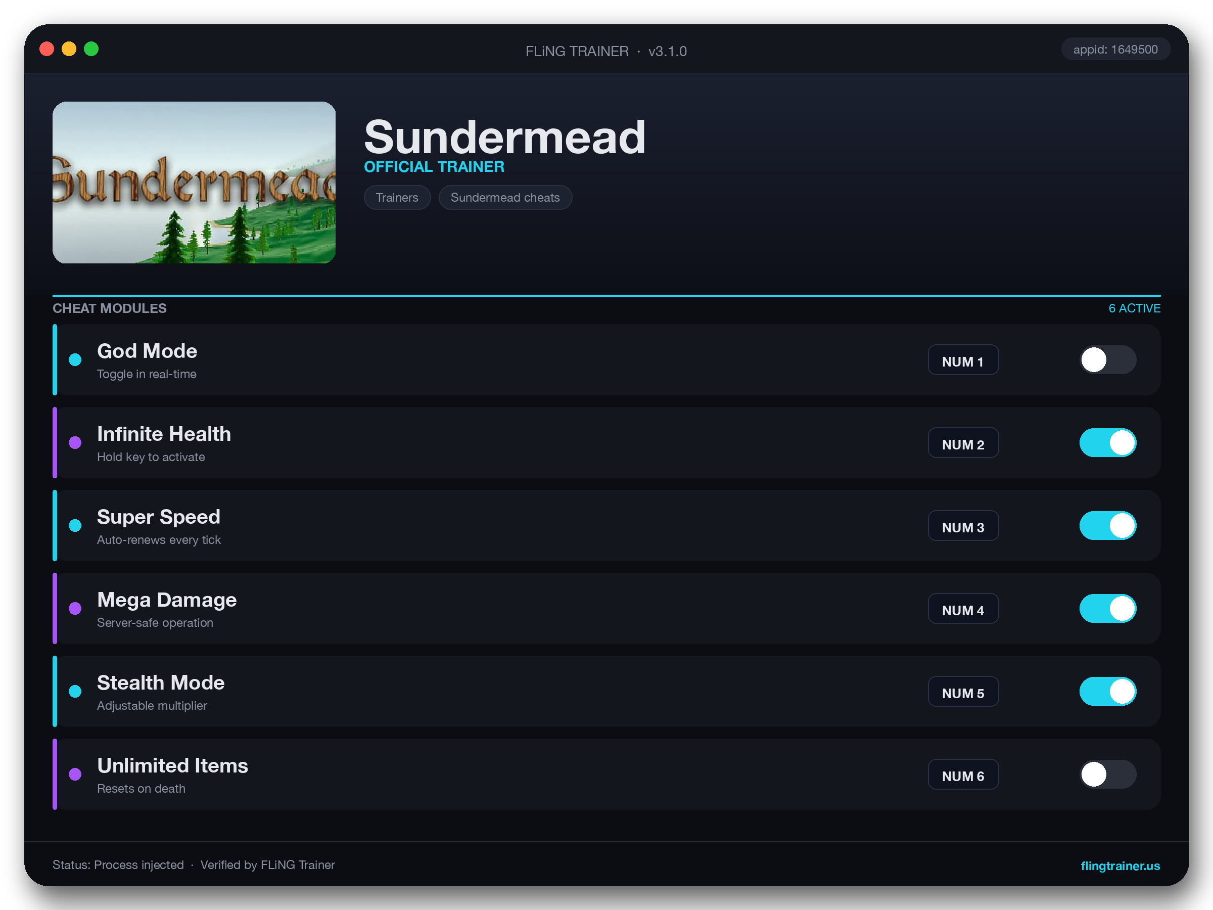 Sundermead Trainer interface