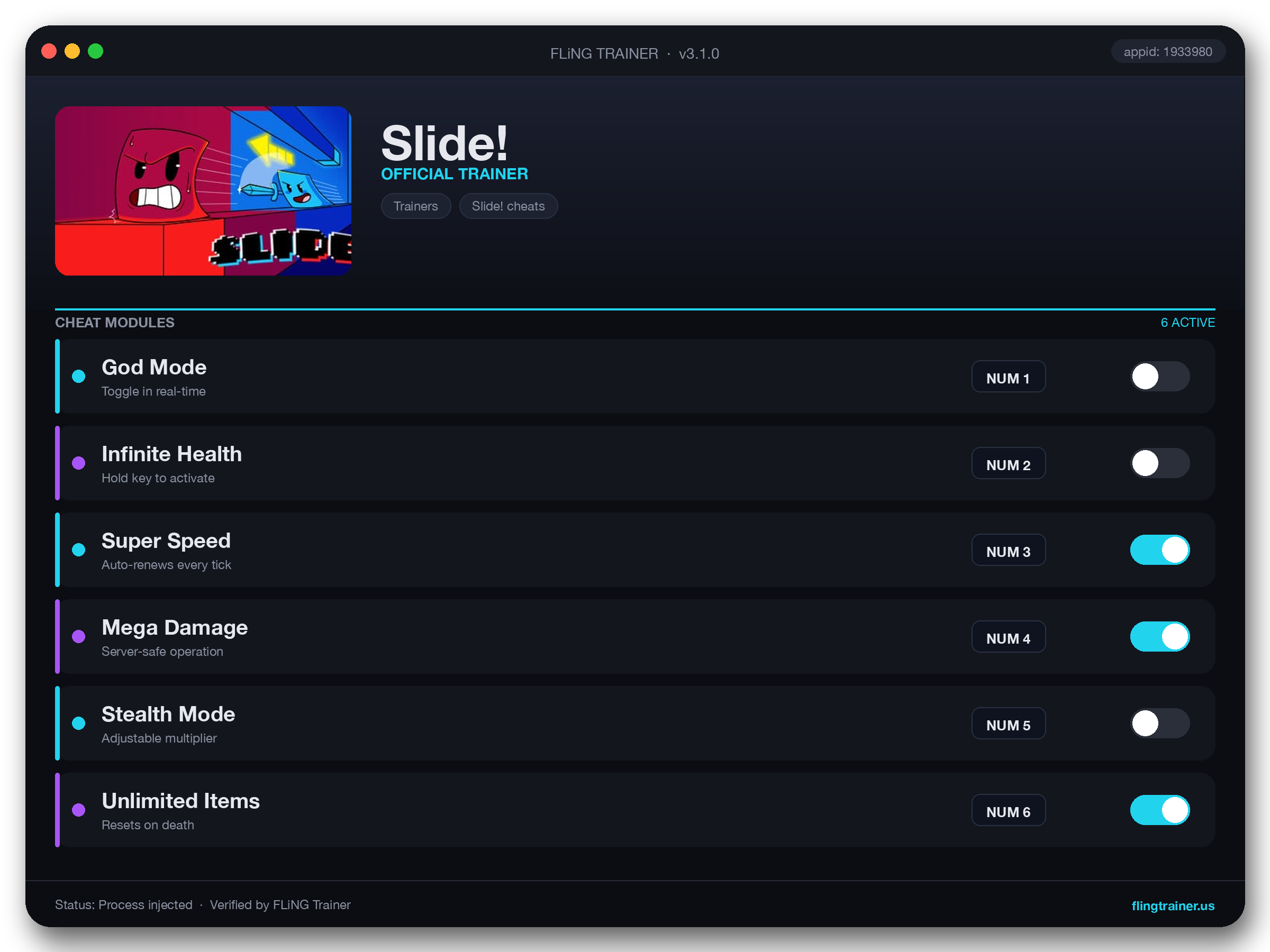 Slide! Trainer interface