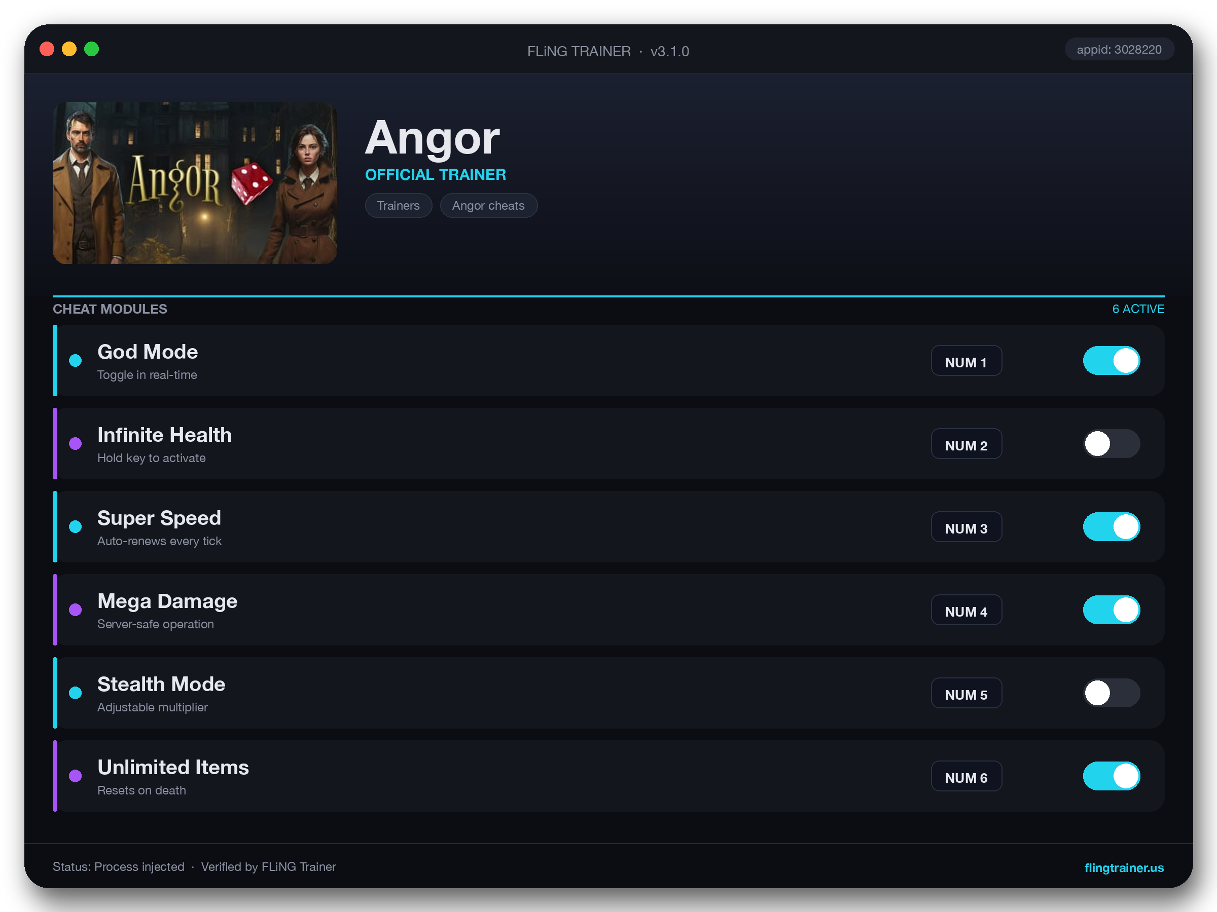 Angor Trainer interface