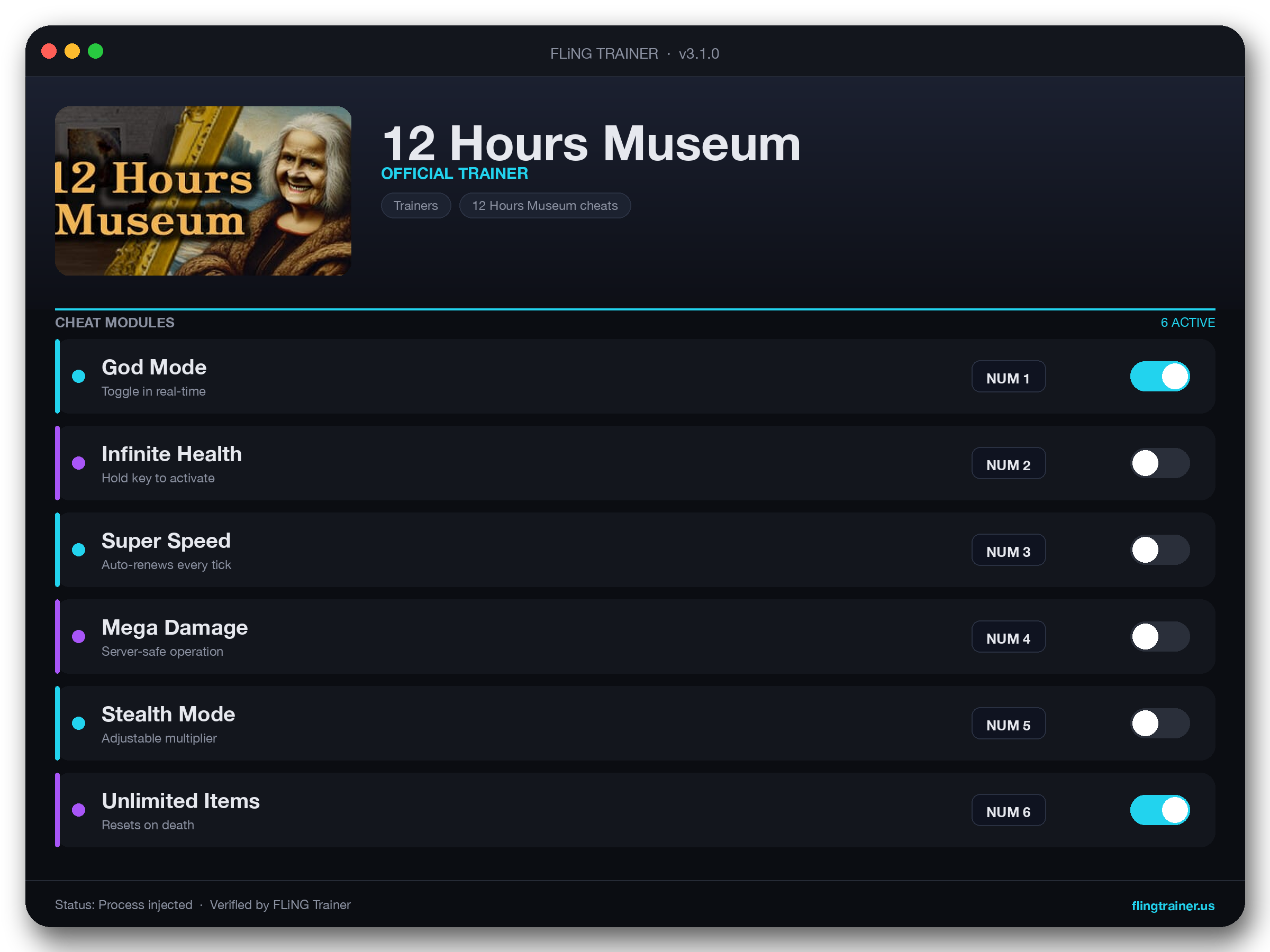 12 Hours Museum Trainer interface