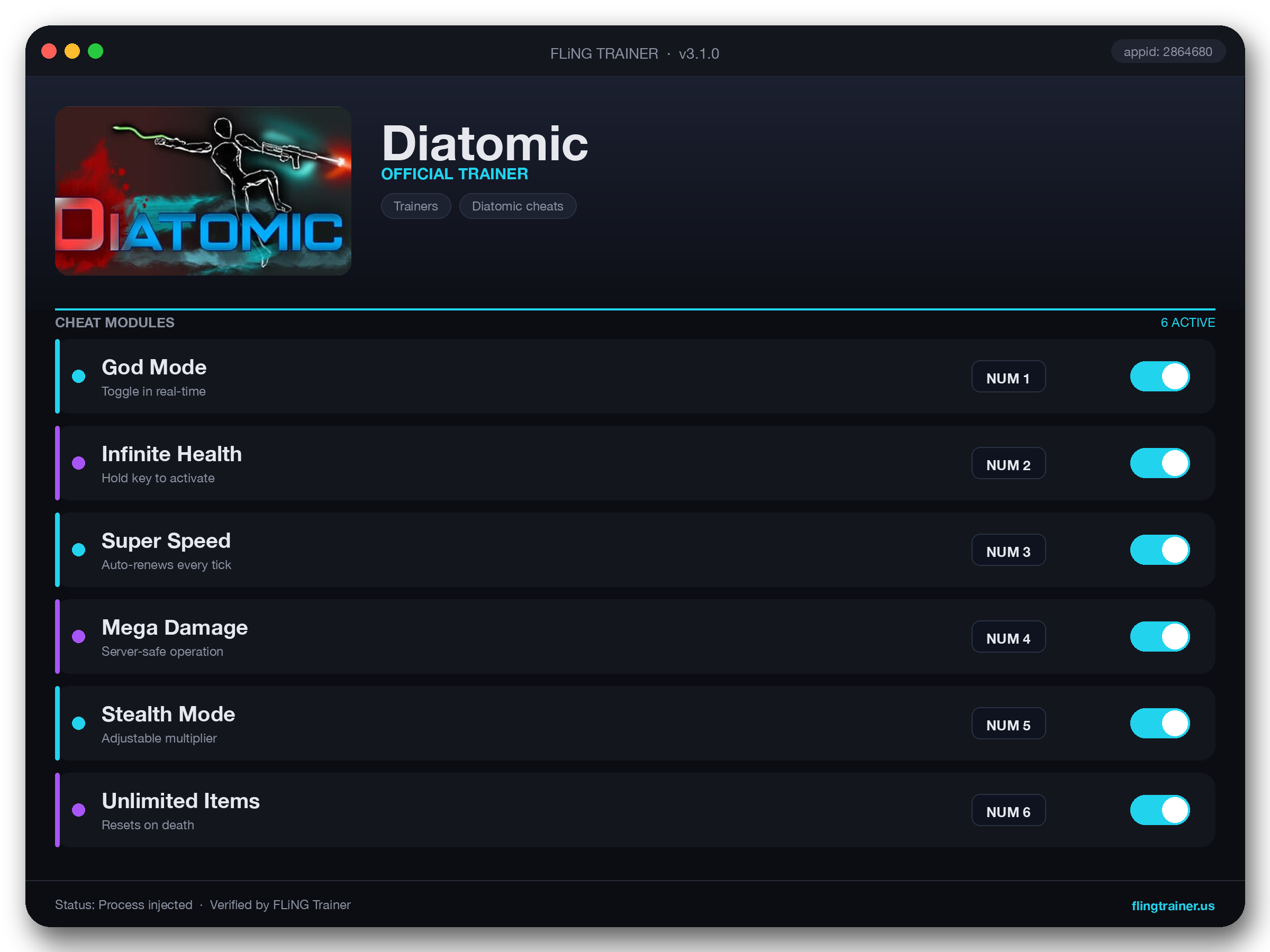 Diatomic Trainer interface