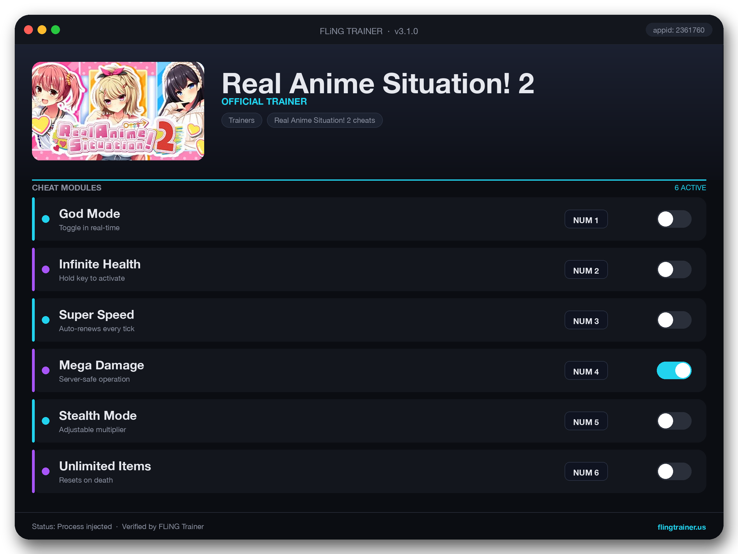 Real Anime Situation! 2 Trainer interface