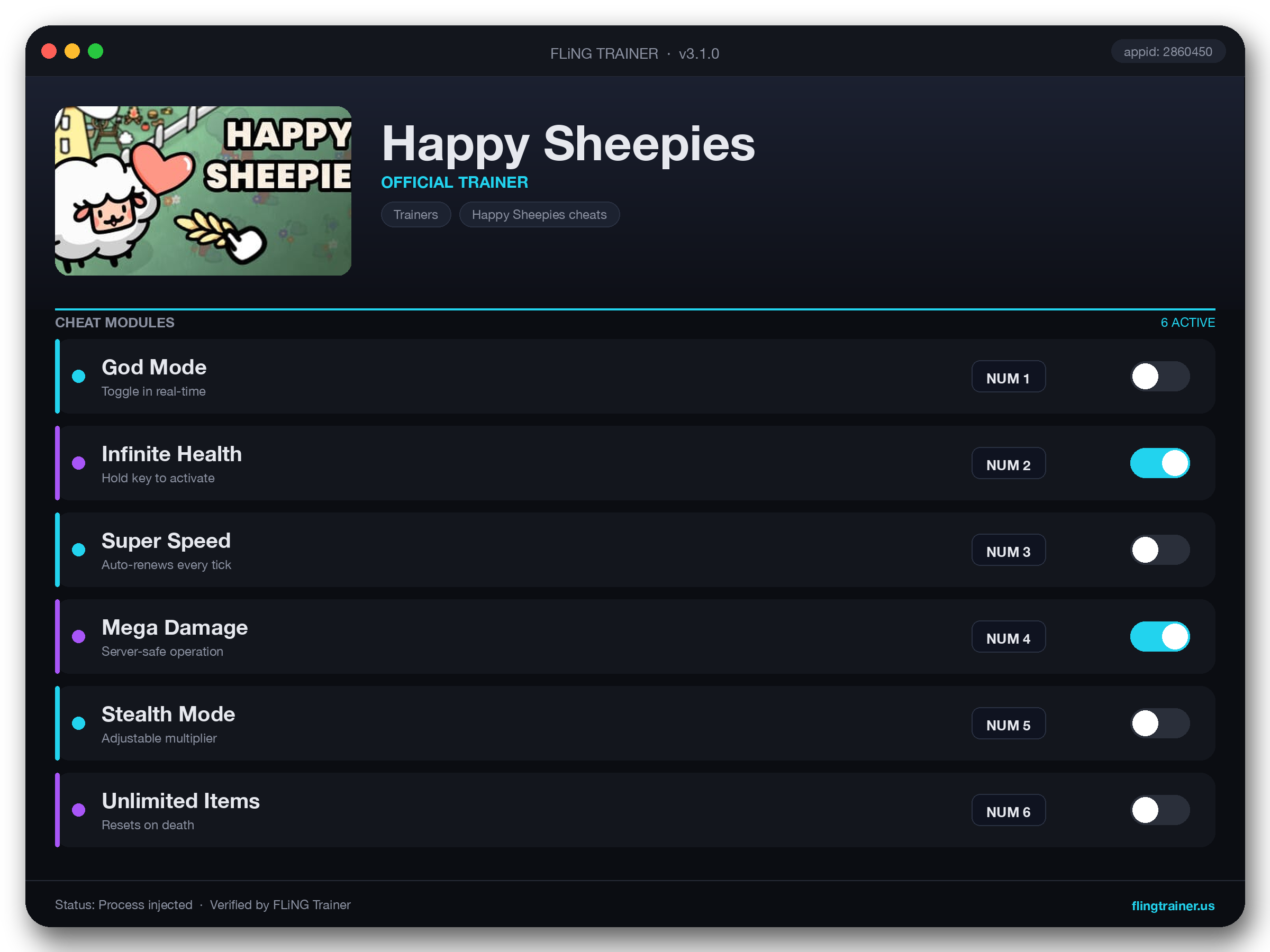 Happy Sheepies Trainer interface
