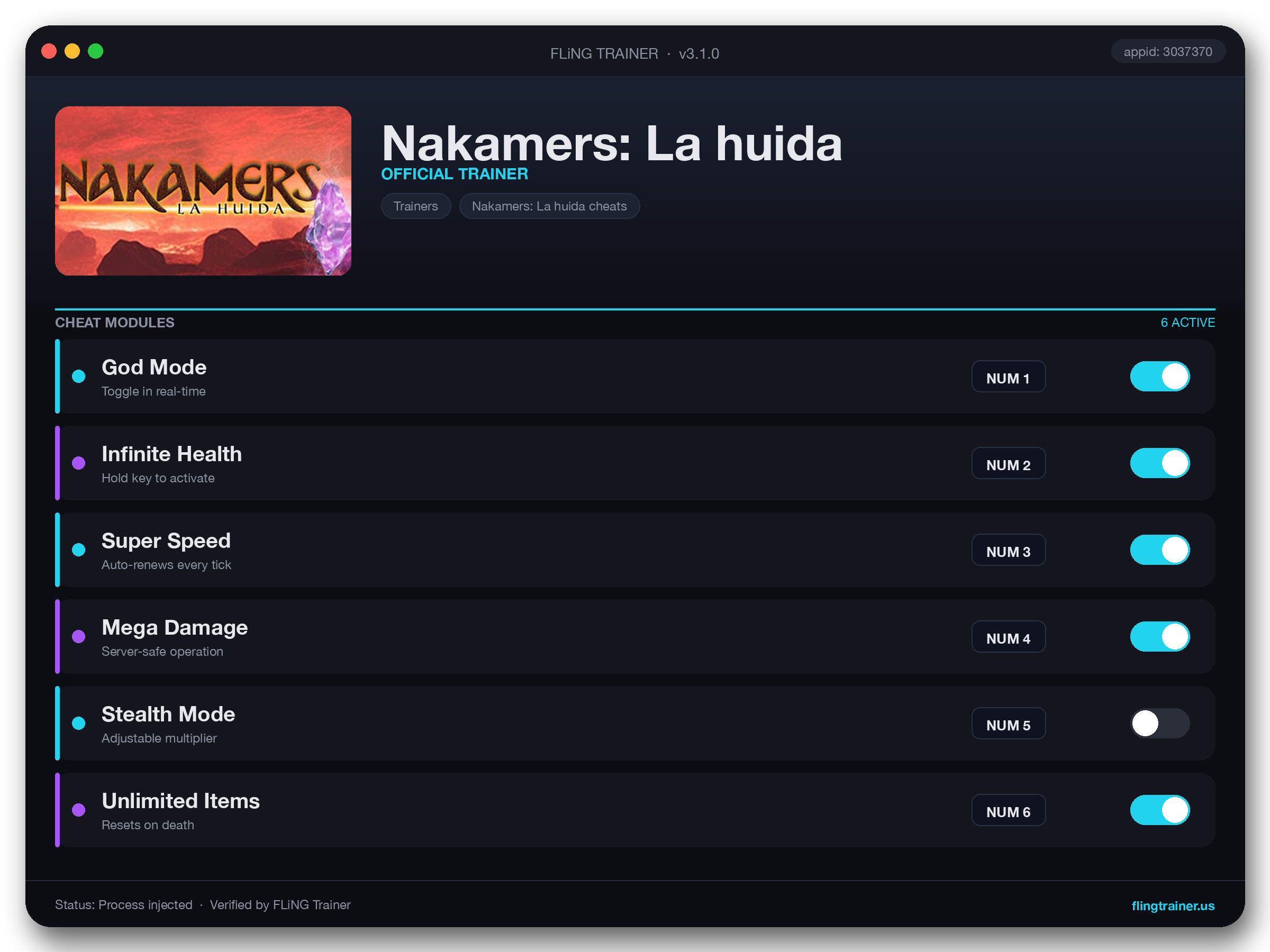 Nakamers: La huida Trainer interface