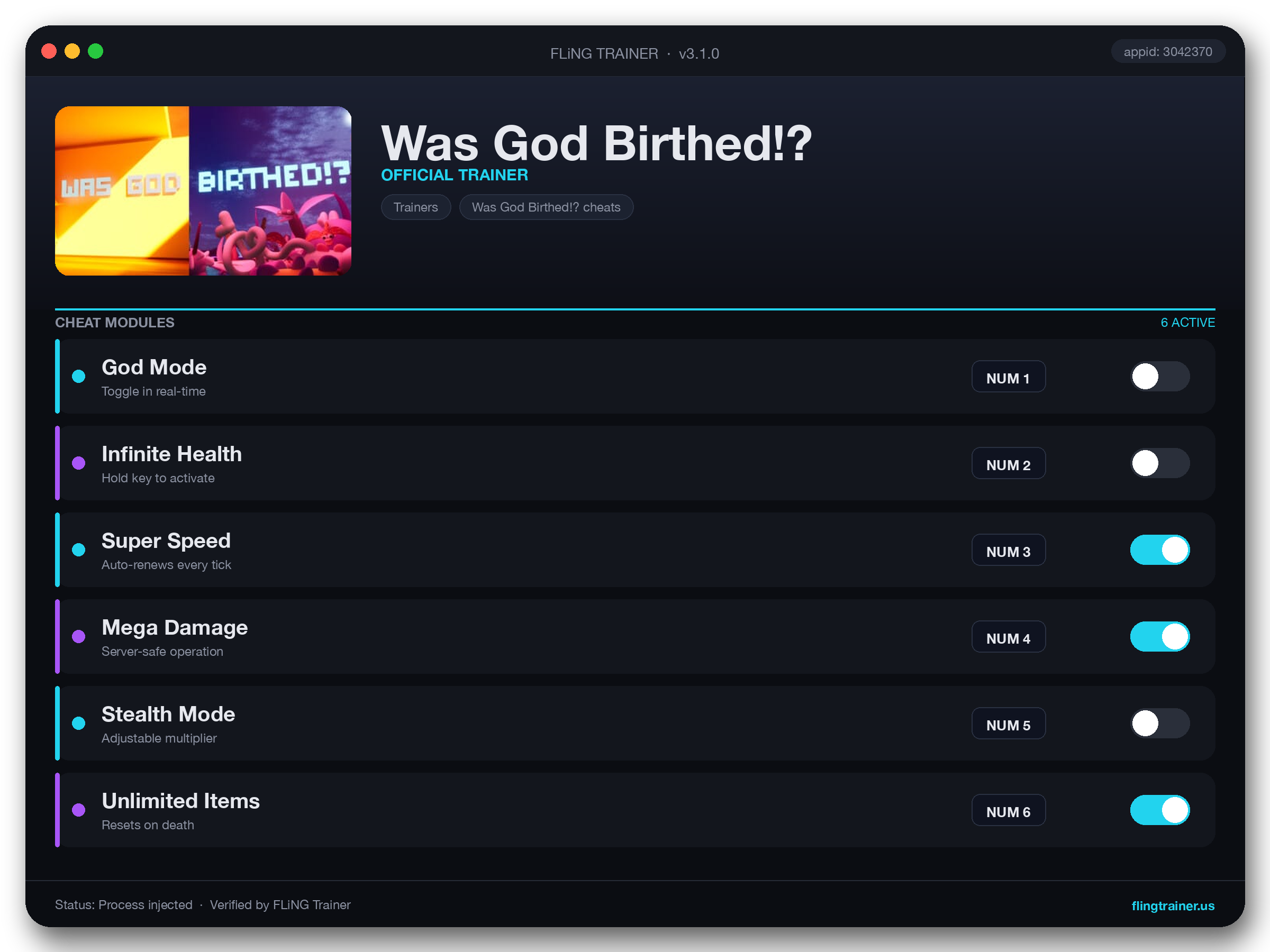Was God Birthed!? Trainer interface